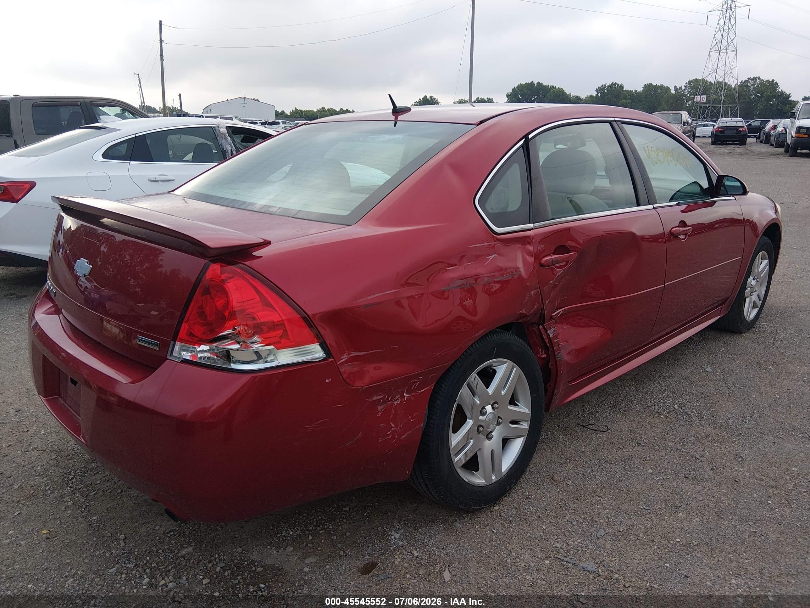 2013 Chevrolet Impala Lt Red vin: 2G1WB5E30D1146342