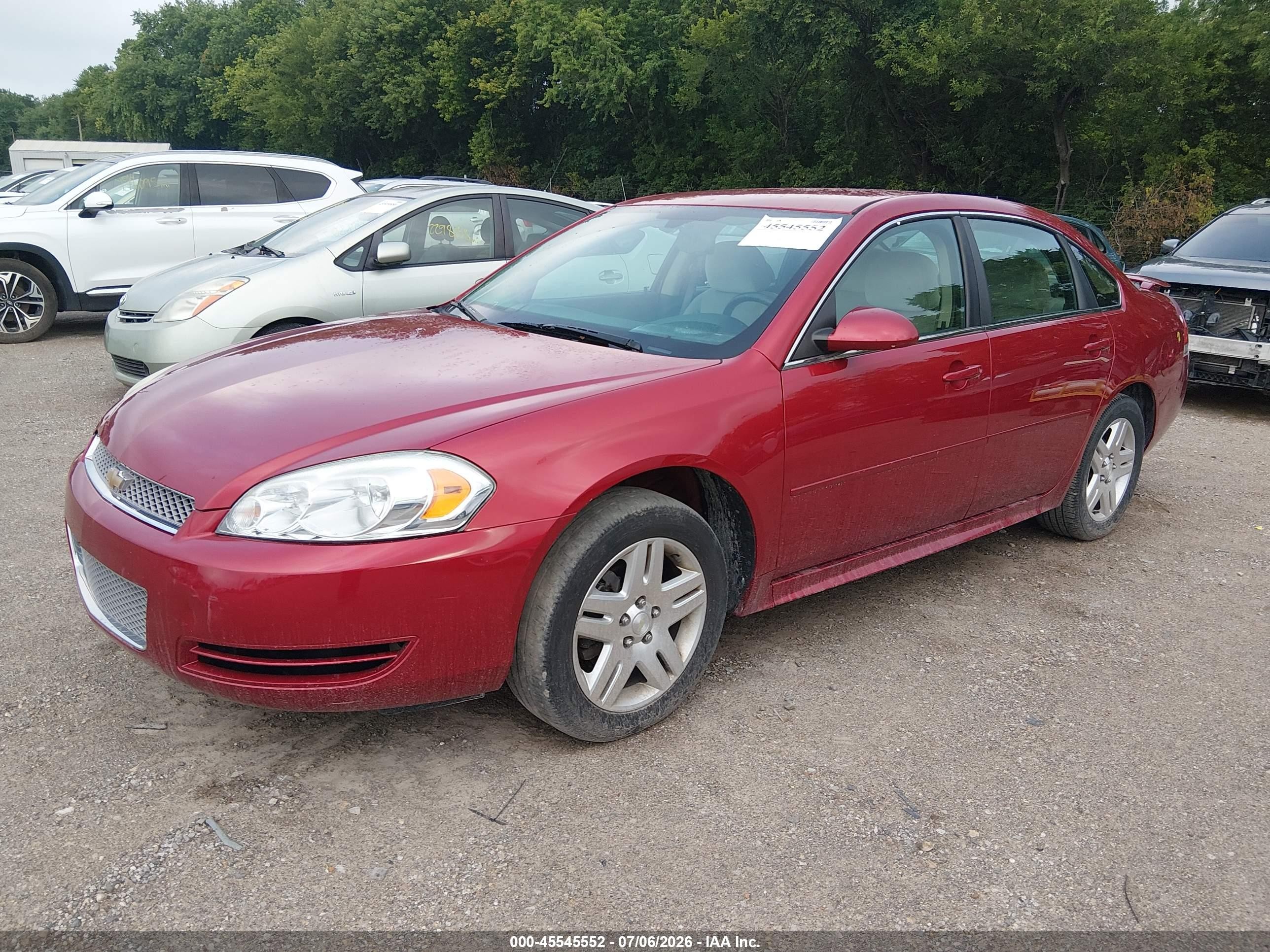2013 Chevrolet Impala Lt Red vin: 2G1WB5E30D1146342