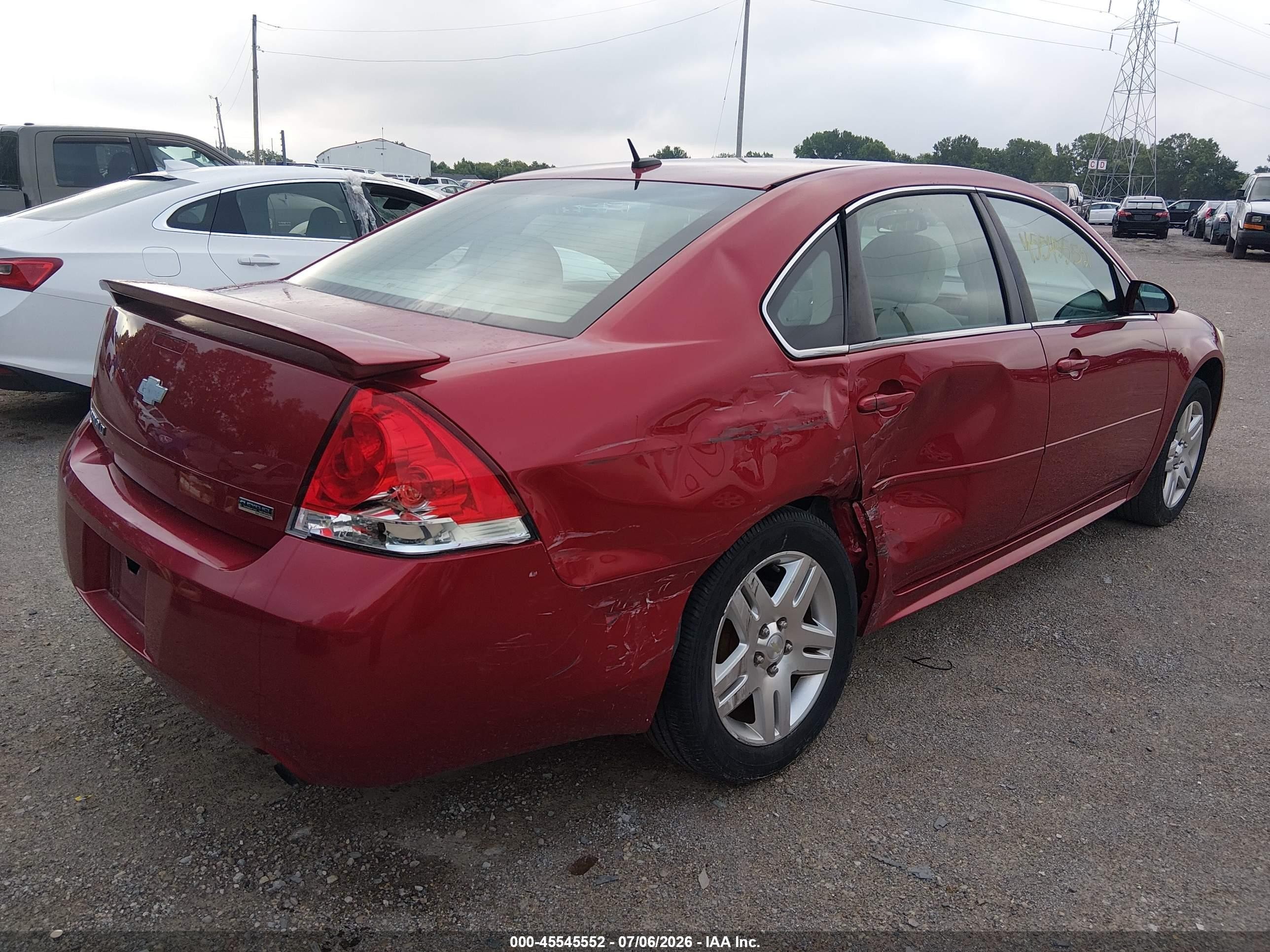 2013 Chevrolet Impala Lt Red vin: 2G1WB5E30D1146342