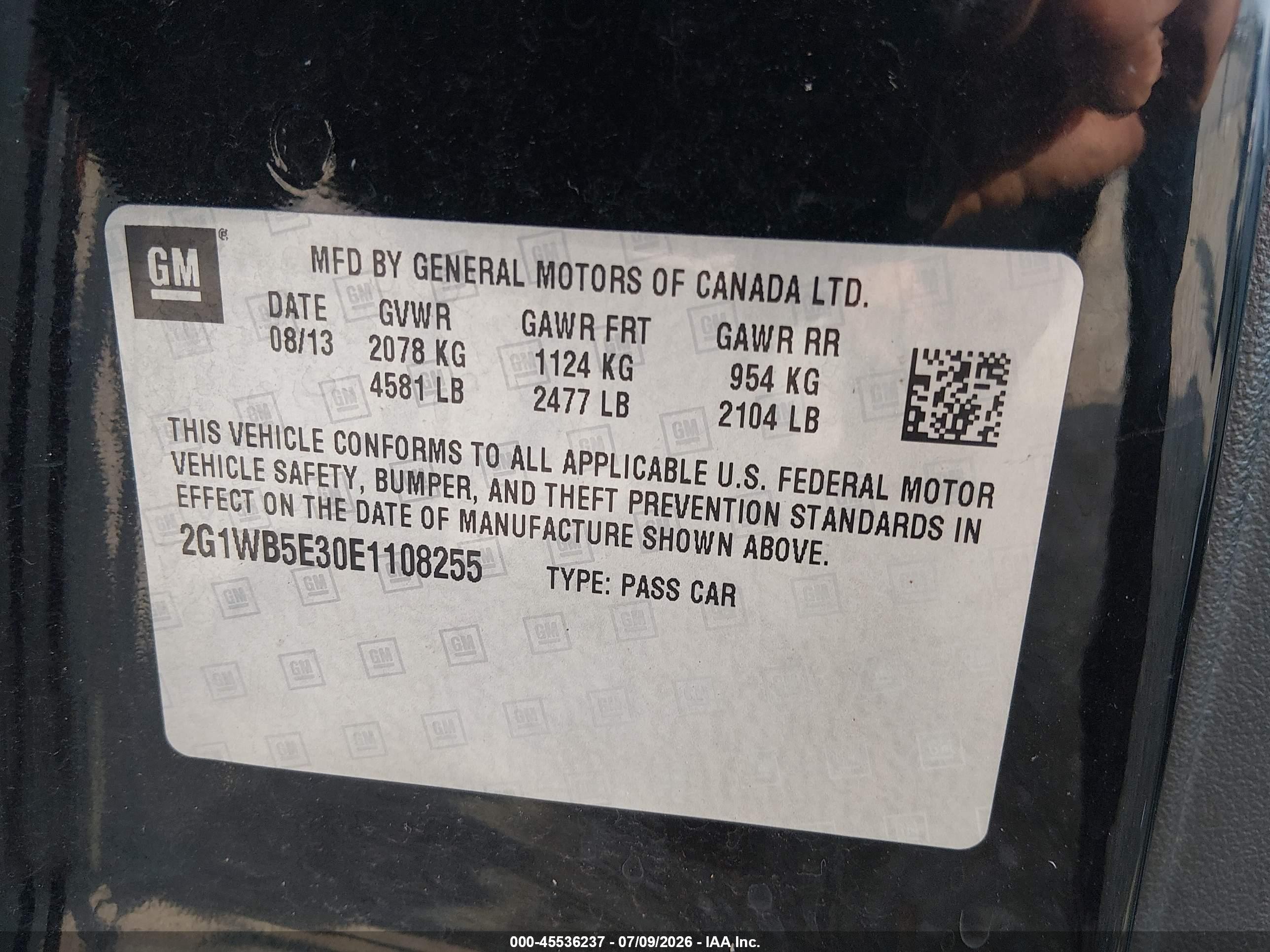 2014 Chevrolet Impala Limited Lt Black vin: 2G1WB5E30E1108255