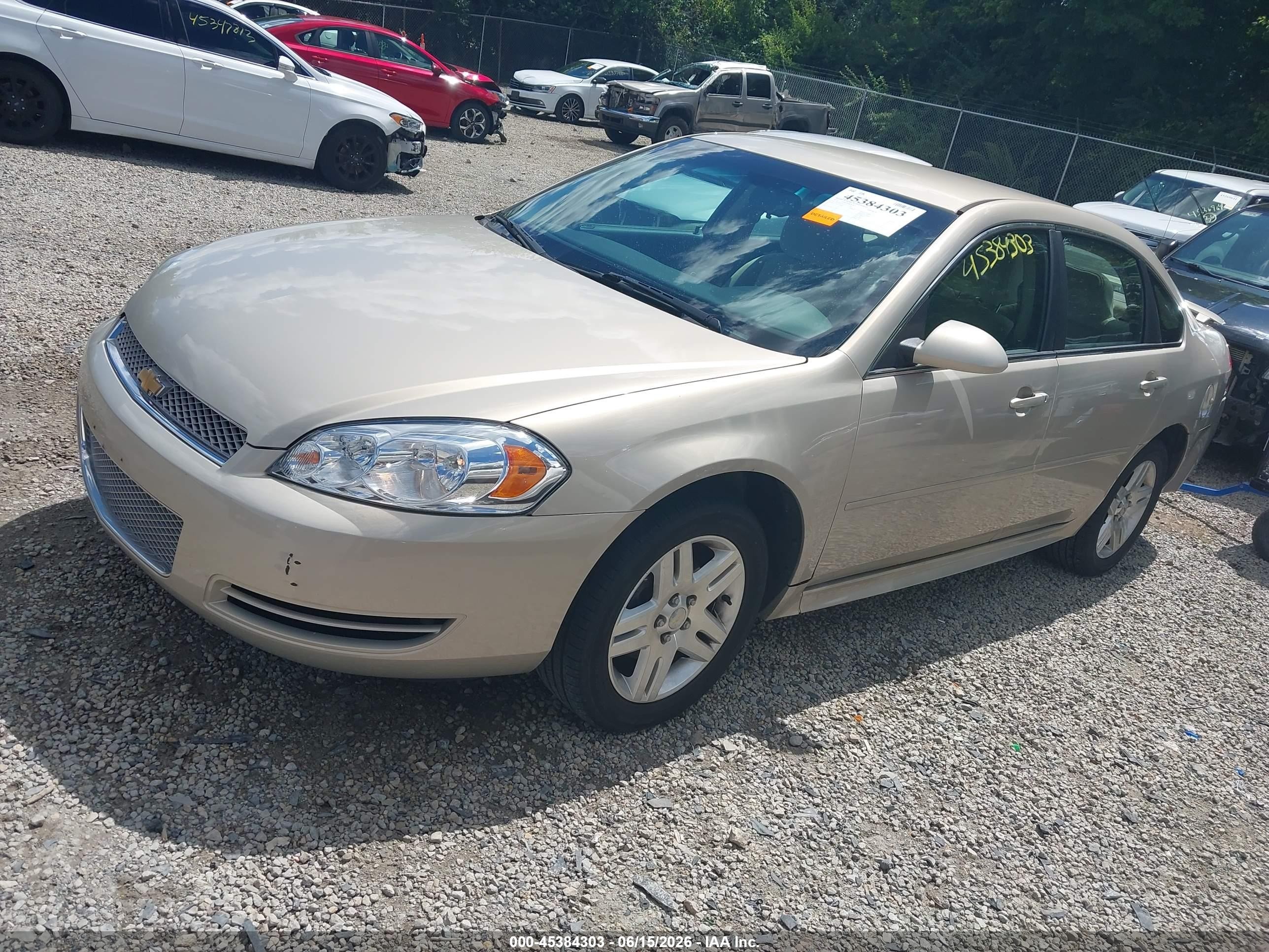 2012 Chevrolet Impala Lt Beige vin: 2G1WB5E31C1112702