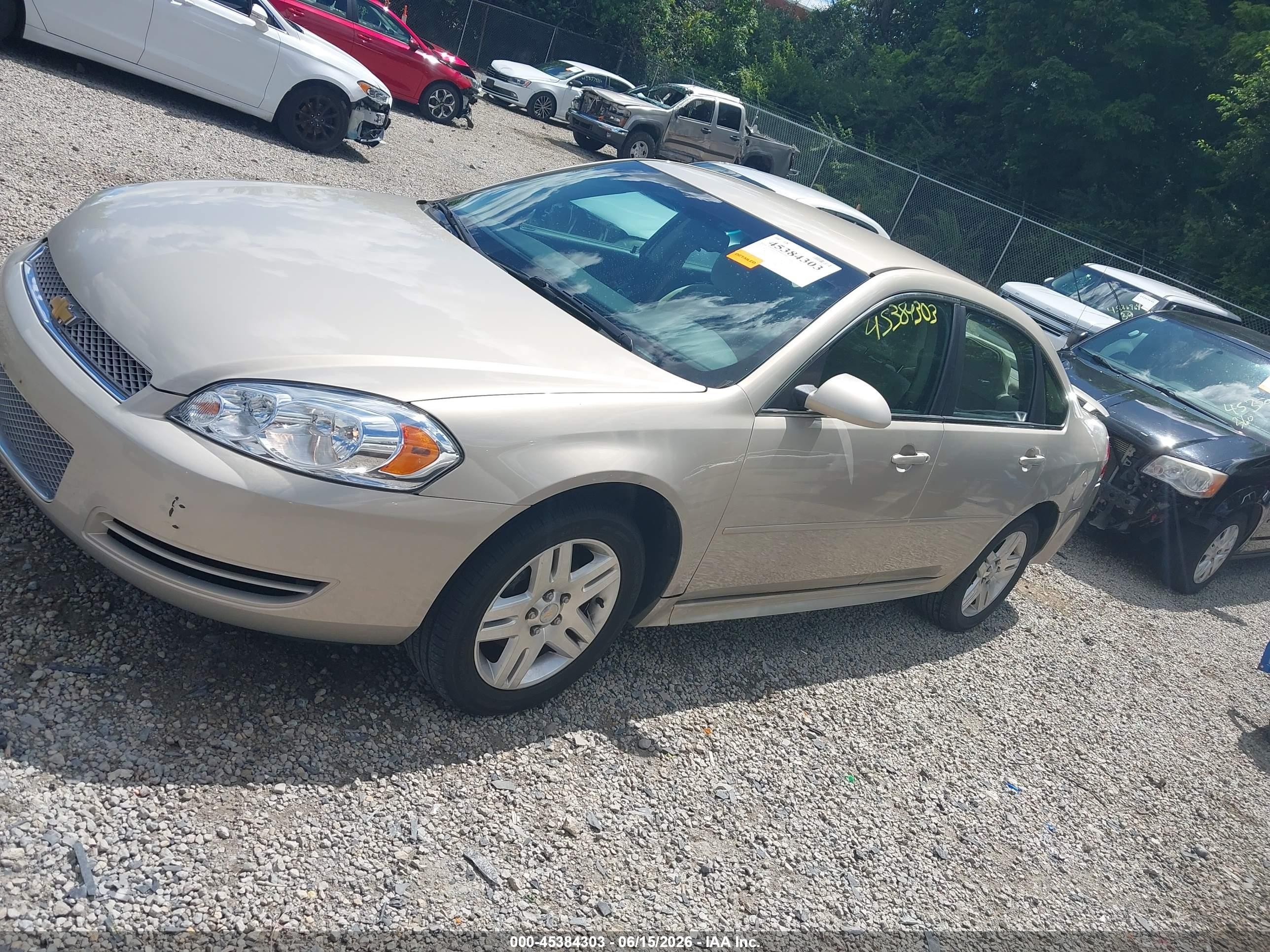 2012 Chevrolet Impala Lt Beige vin: 2G1WB5E31C1112702