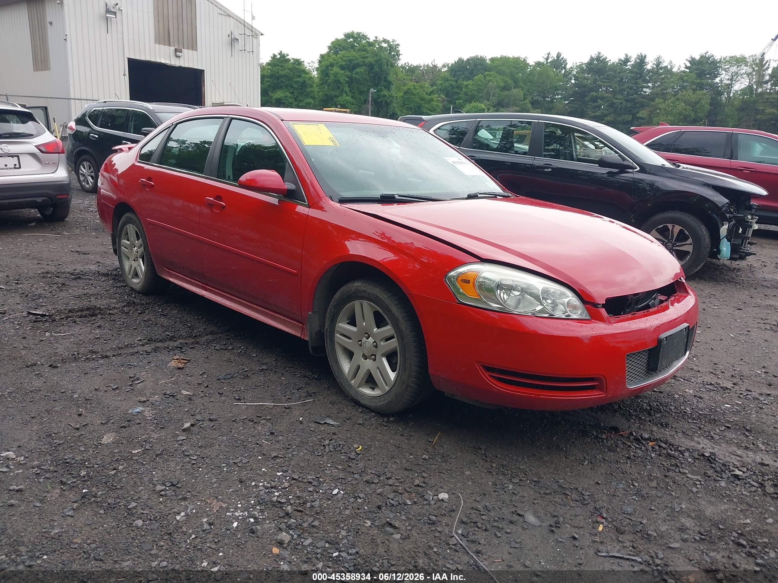 2012 Chevrolet Impala Lt Red vin: 2G1WB5E31C1135722