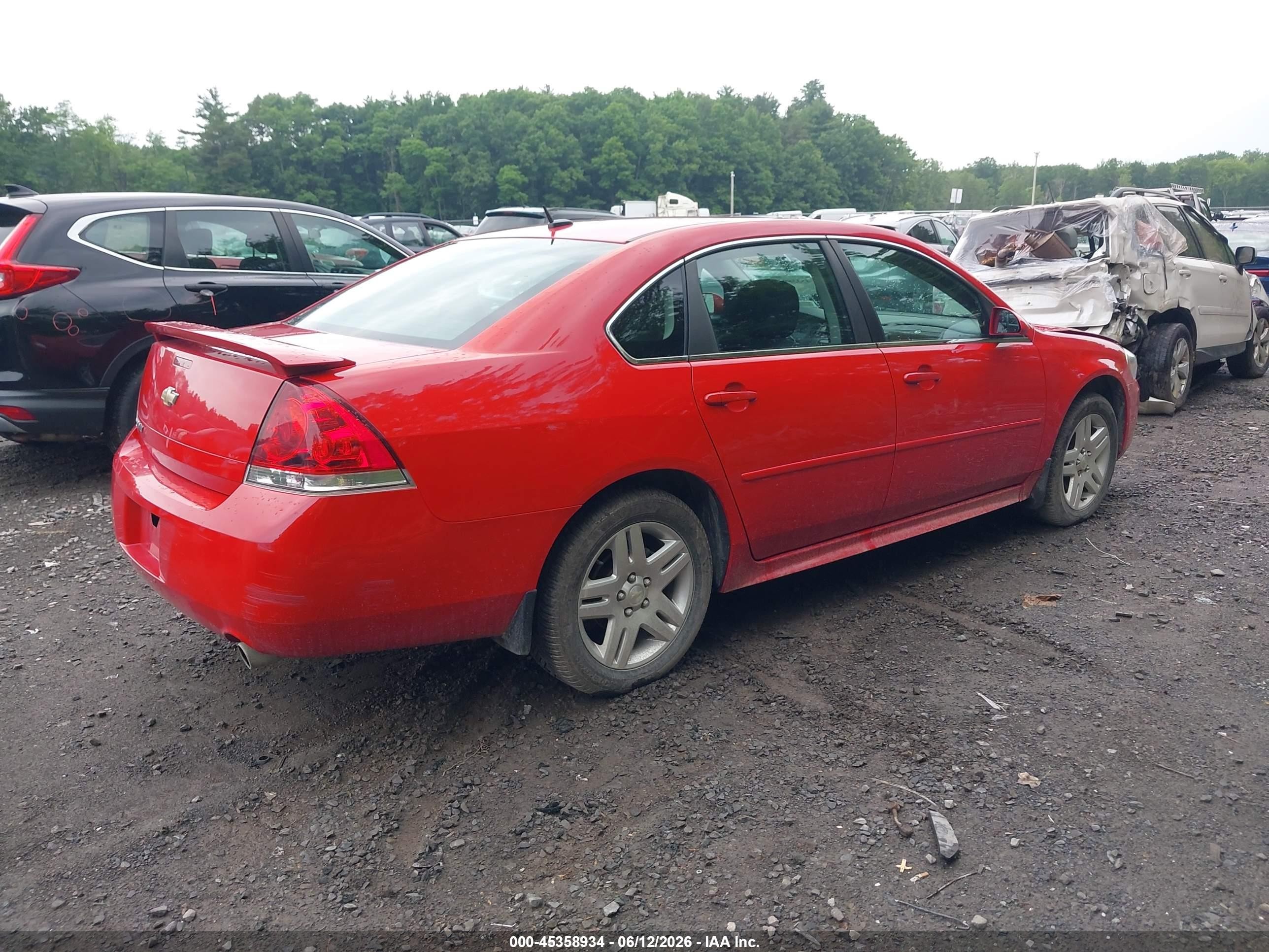 2012 Chevrolet Impala Lt Red vin: 2G1WB5E31C1135722