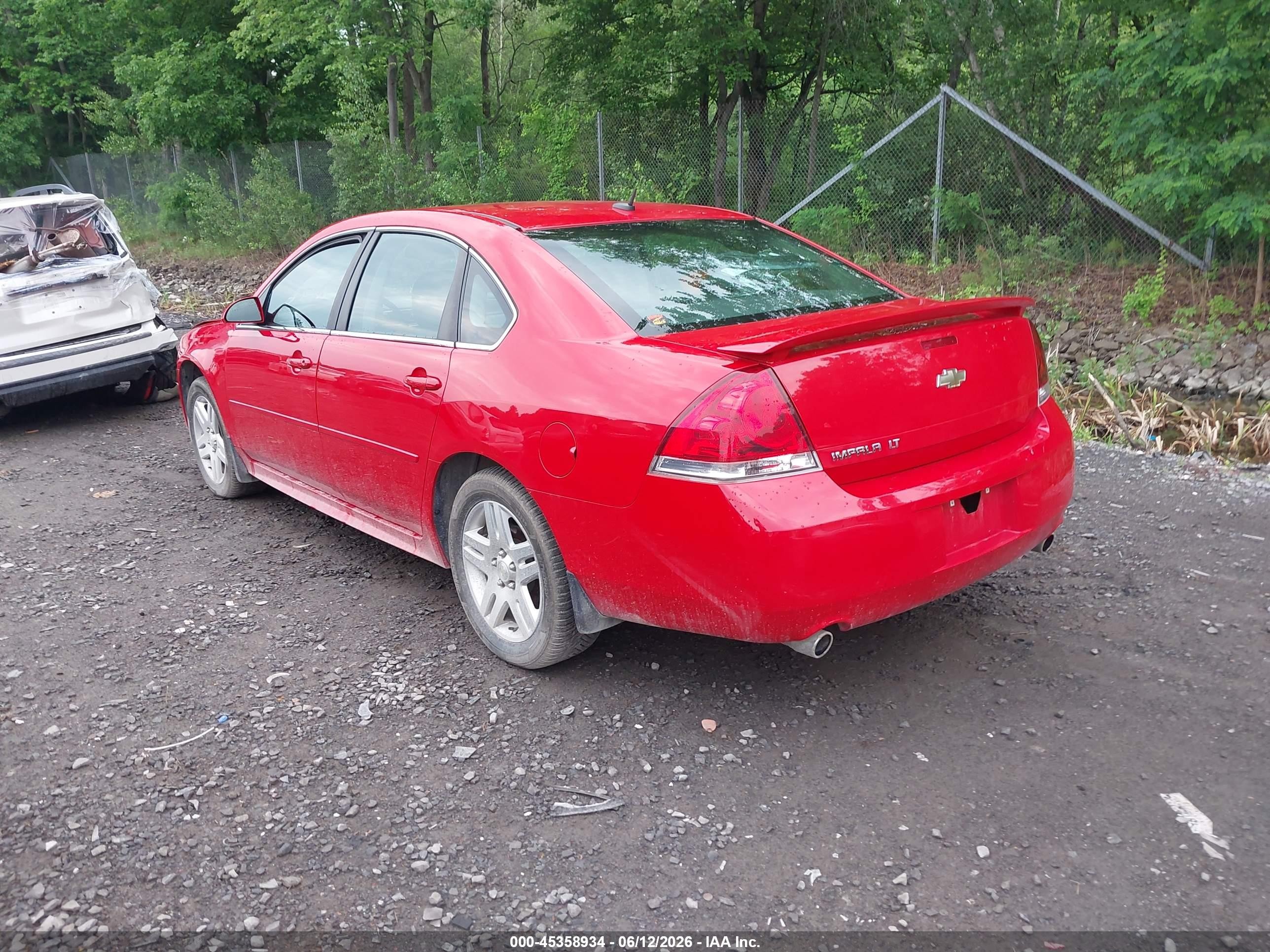 2012 Chevrolet Impala Lt Red vin: 2G1WB5E31C1135722
