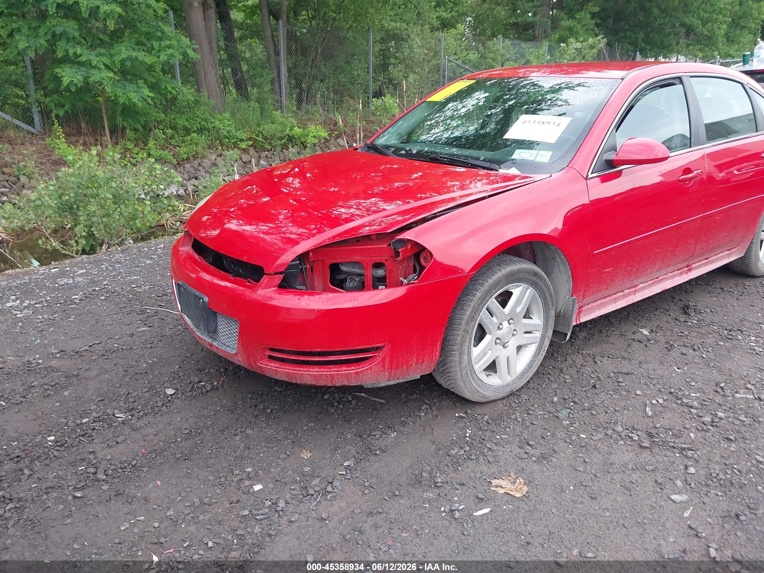 2012 Chevrolet Impala Lt Red vin: 2G1WB5E31C1135722