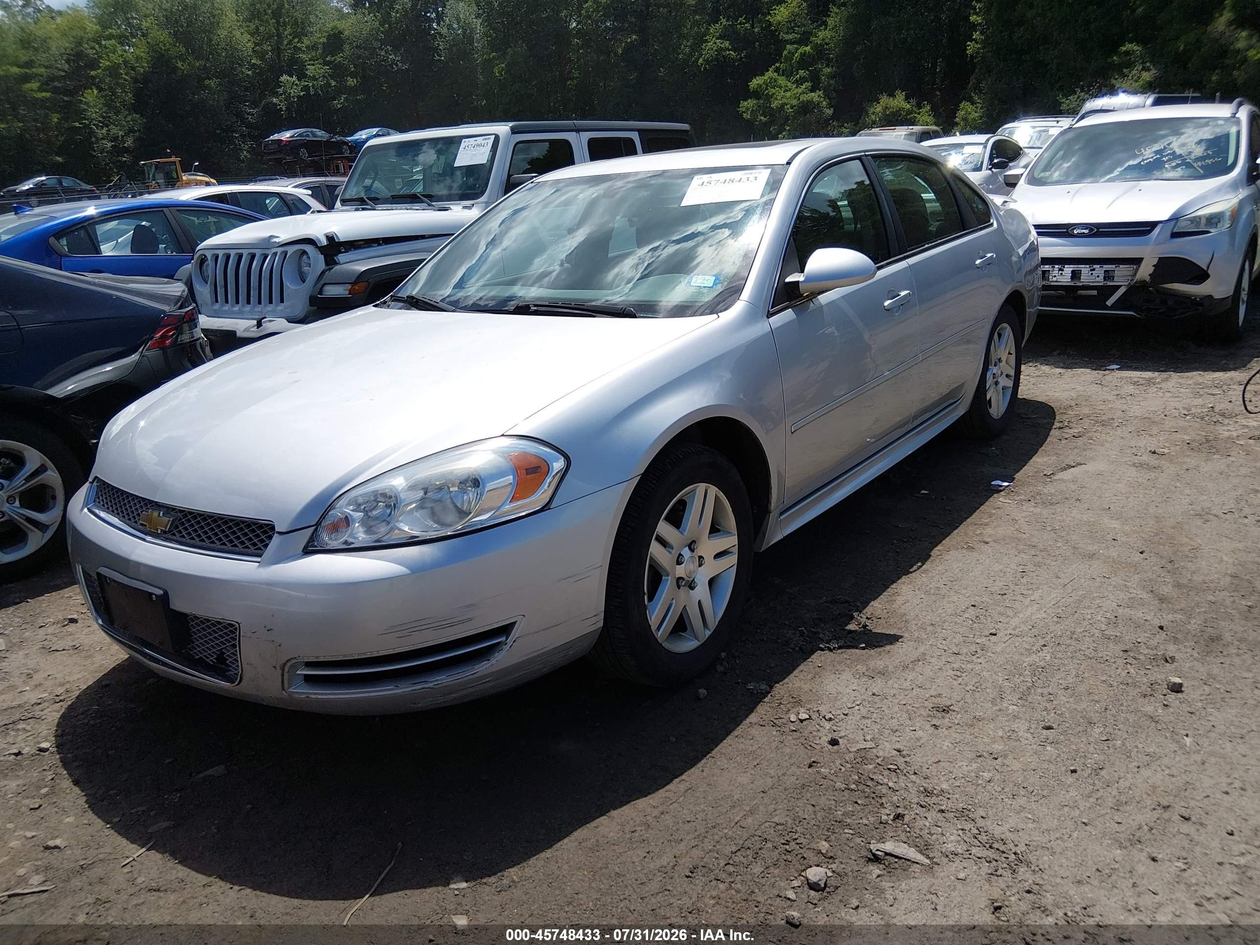 2012 Chevrolet Impala Lt Silver vin: 2G1WB5E31C1242575