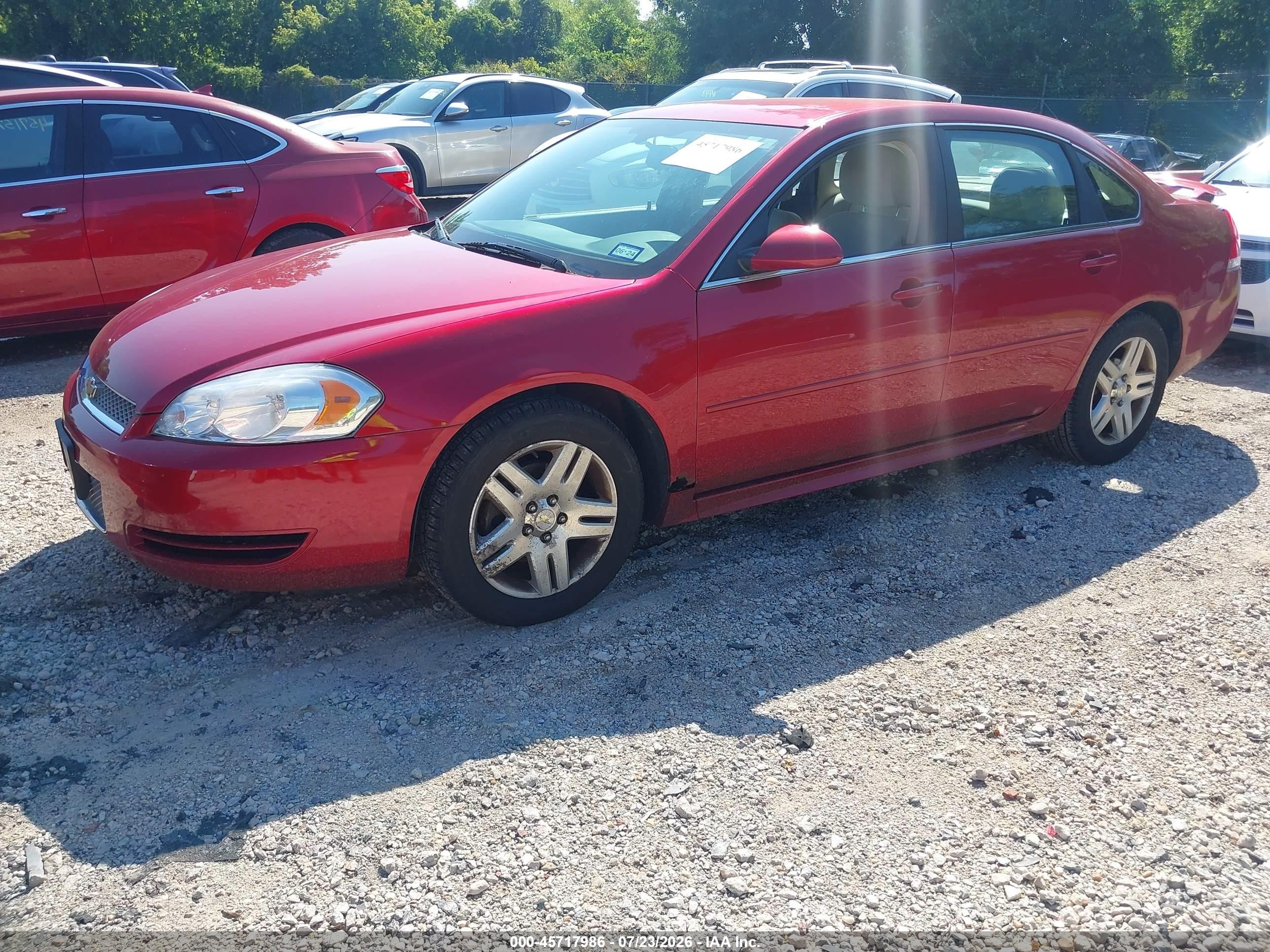 2012 Chevrolet Impala Lt Red vin: 2G1WB5E31C1261692