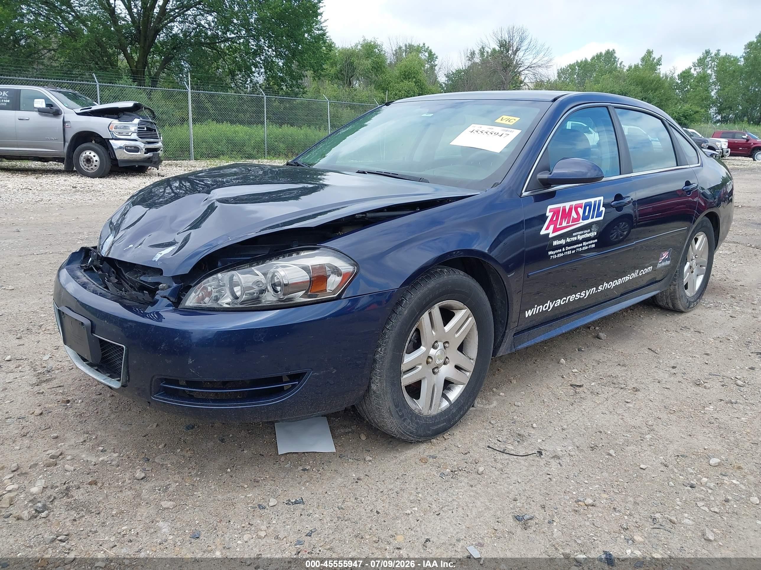 2012 Chevrolet Impala Lt Dark Blue vin: 2G1WB5E34C1207237