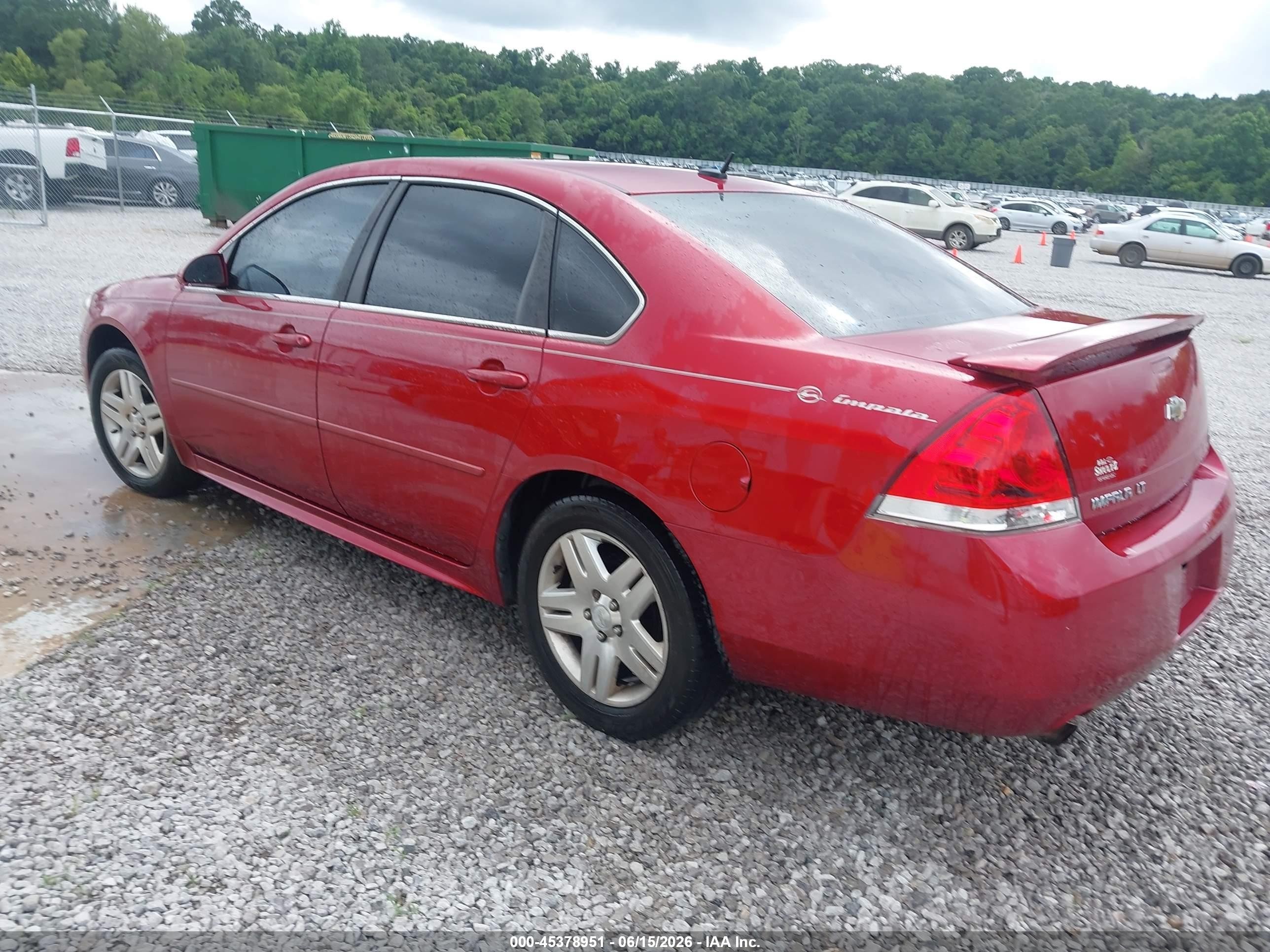 2012 Chevrolet Impala Lt Red vin: 2G1WB5E34C1284688