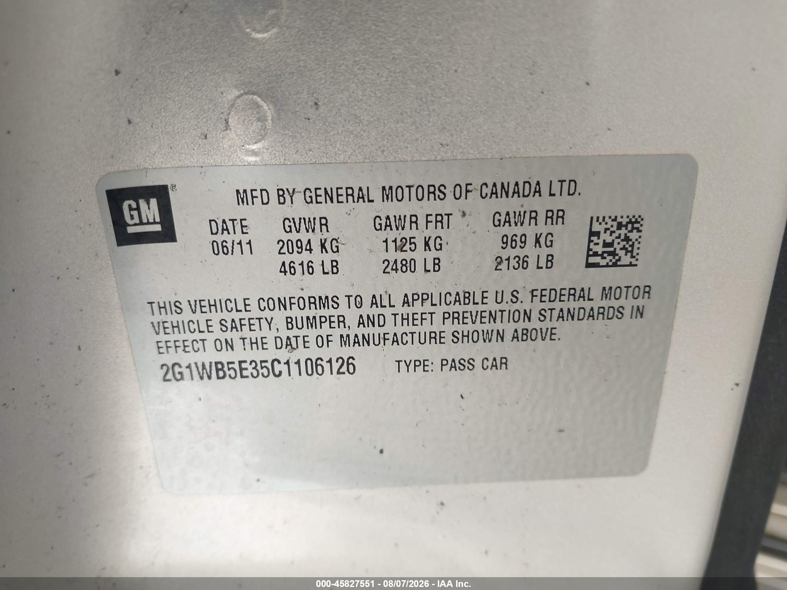 2012 Chevrolet Impala Lt Бежевый vin: 2G1WB5E35C1106126