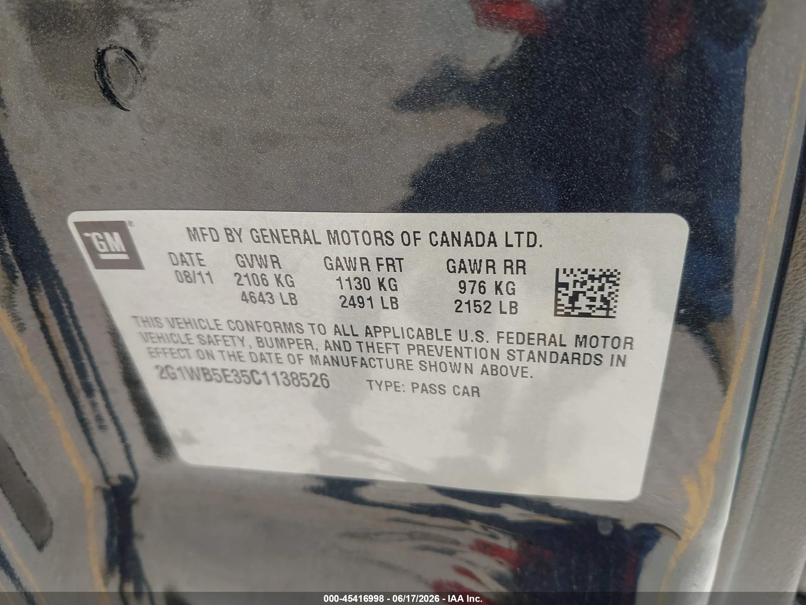 2012 Chevrolet Impala Lt Черный vin: 2G1WB5E35C1138526