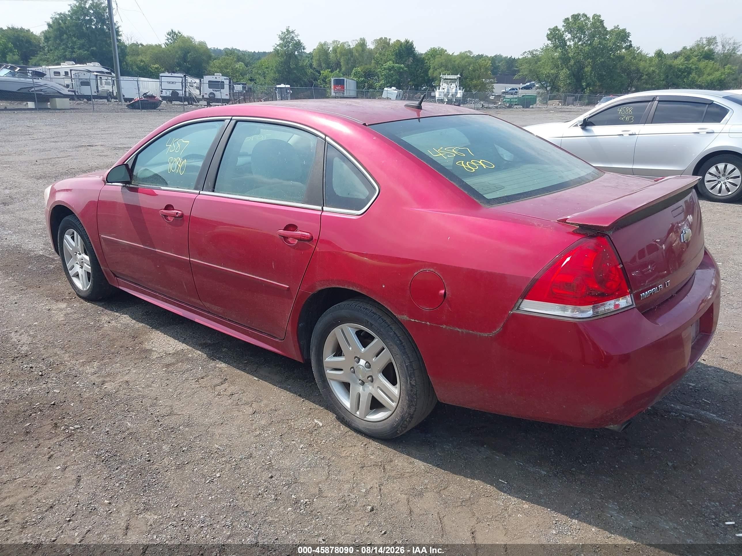 2012 Chevrolet Impala Lt Red vin: 2G1WB5E35C1265793