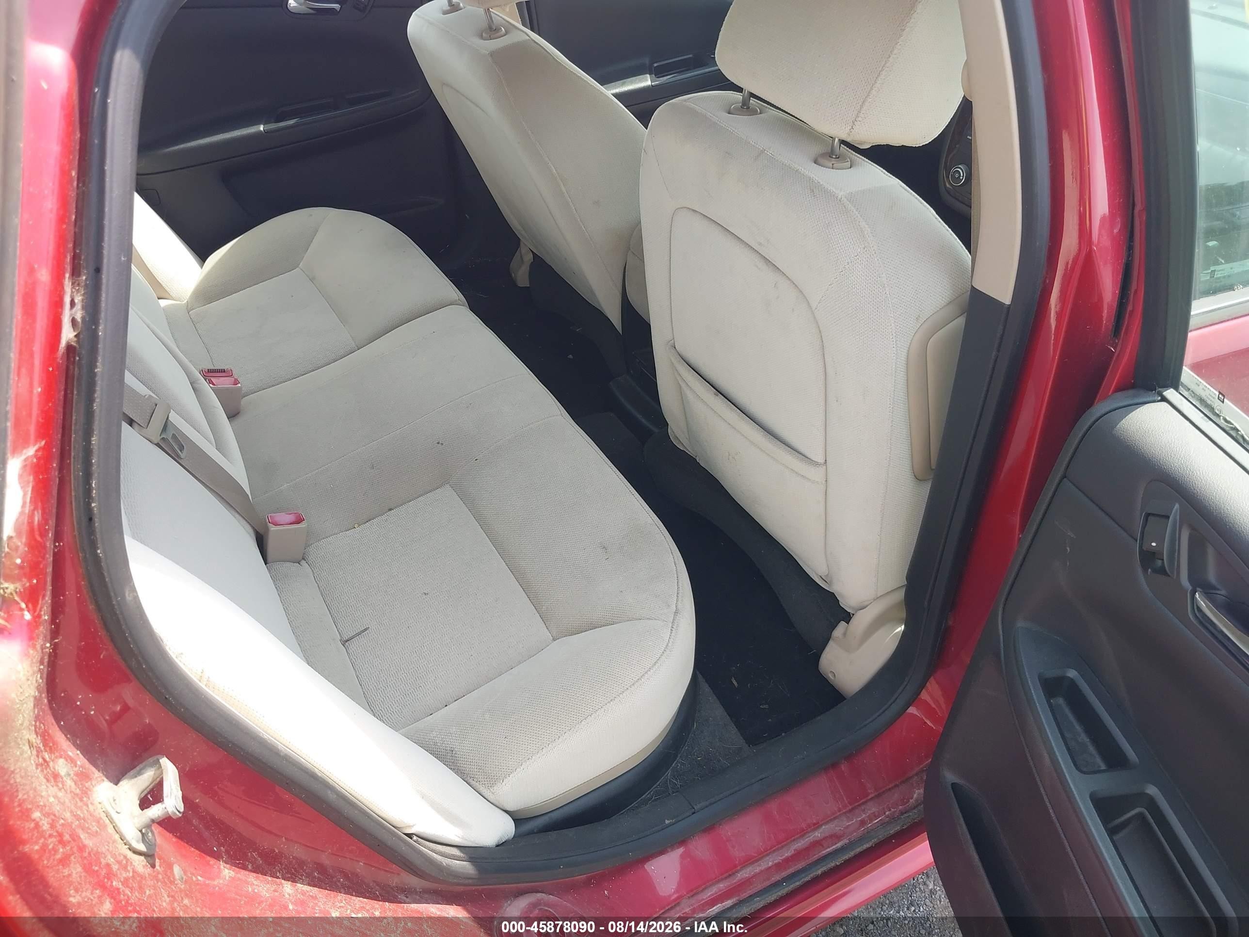 2012 Chevrolet Impala Lt Red vin: 2G1WB5E35C1265793