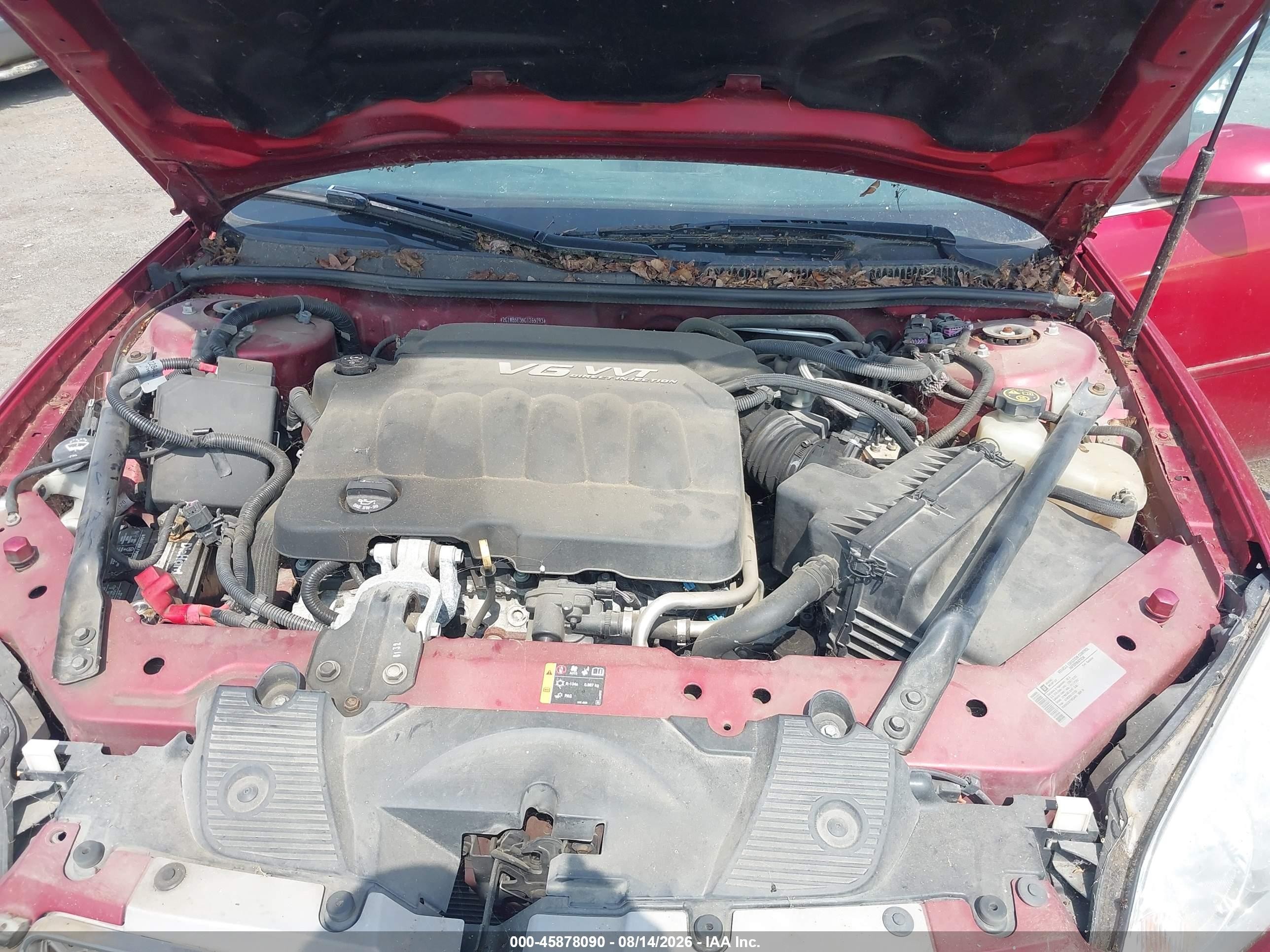 2012 Chevrolet Impala Lt Red vin: 2G1WB5E35C1265793