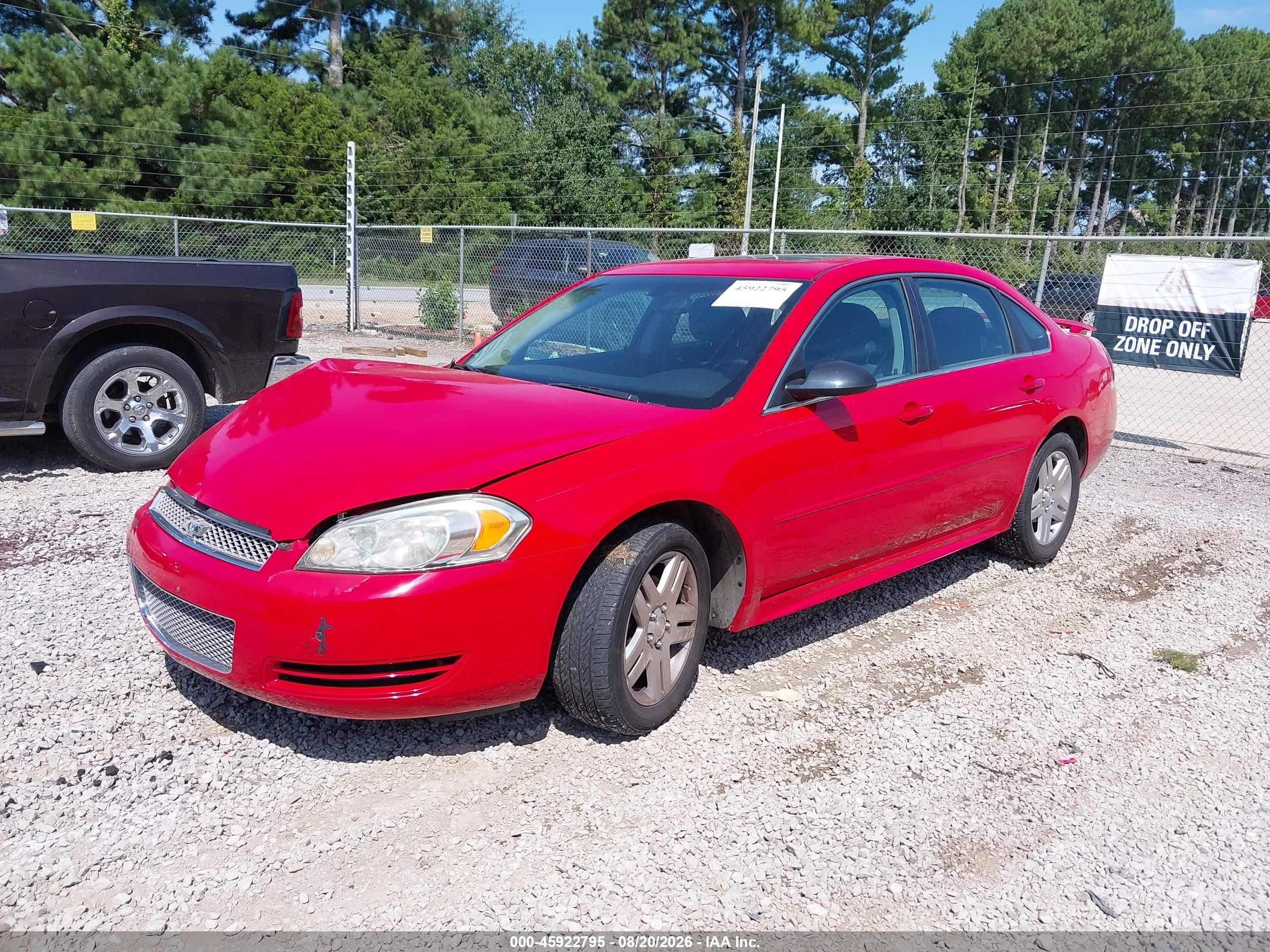 2012 Chevrolet Impala Lt Red vin: 2G1WB5E36C1330389