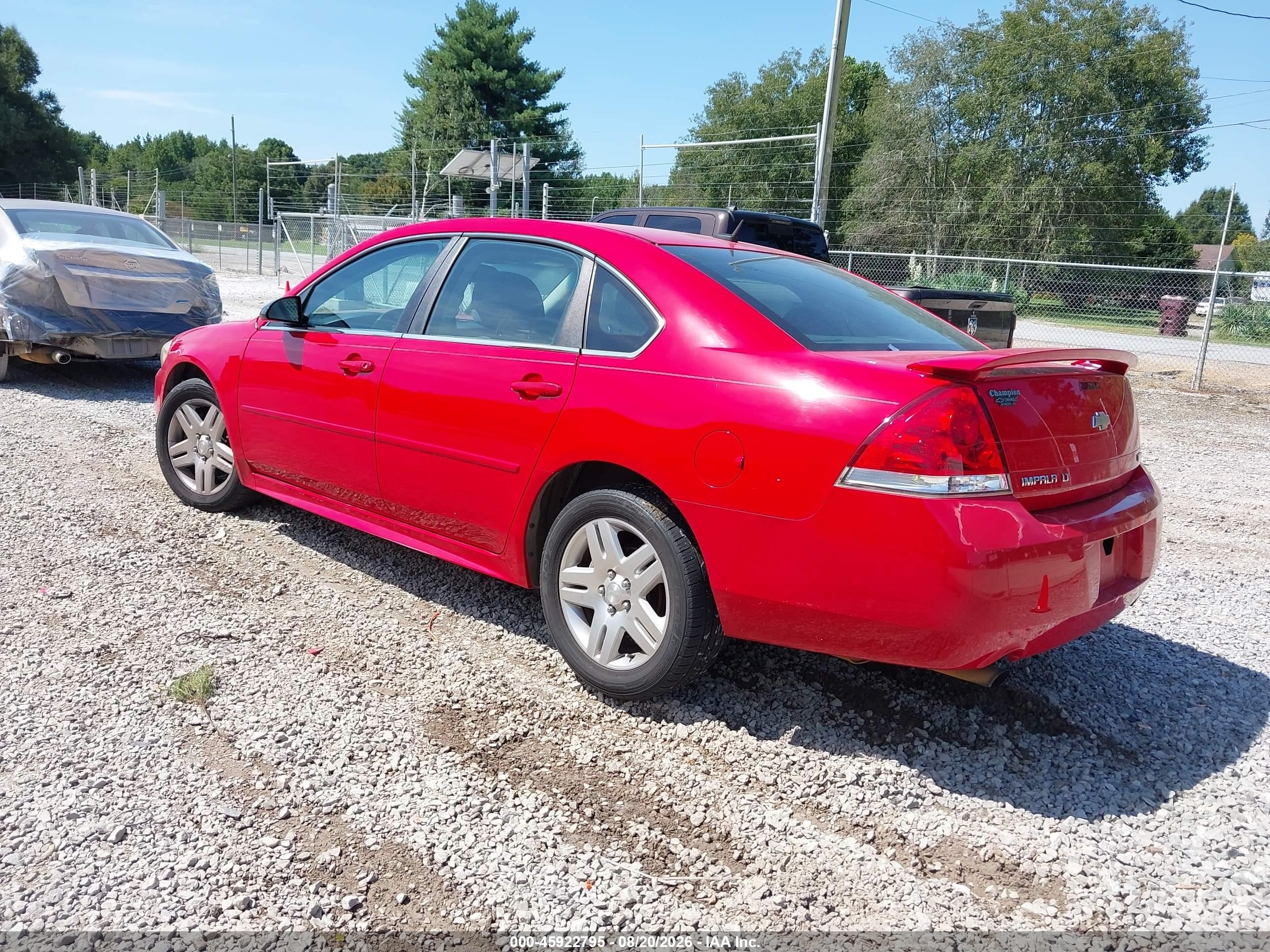 2012 Chevrolet Impala Lt Red vin: 2G1WB5E36C1330389
