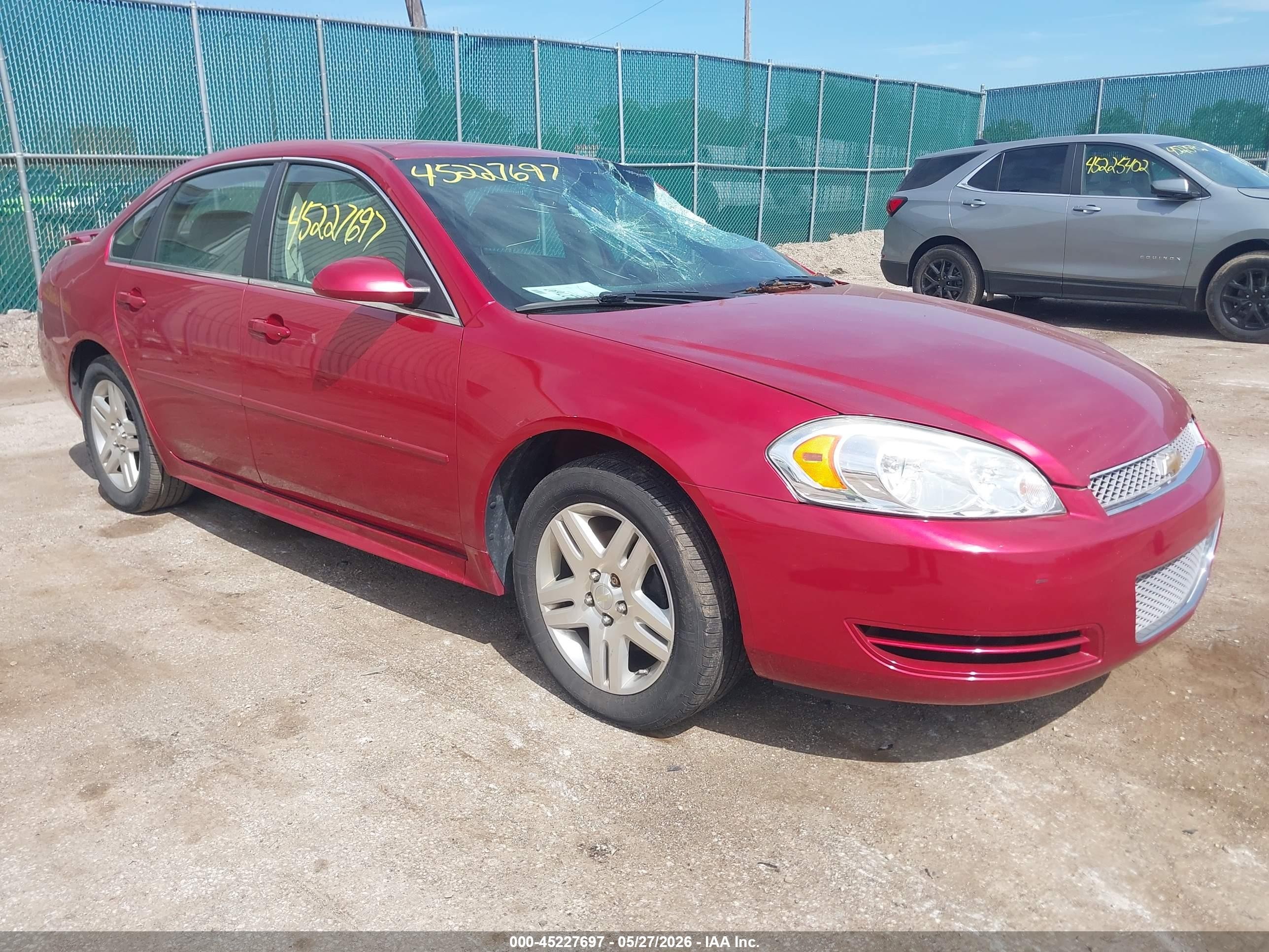 2013 Chevrolet Impala Lt Red vin: 2G1WB5E36D1185002