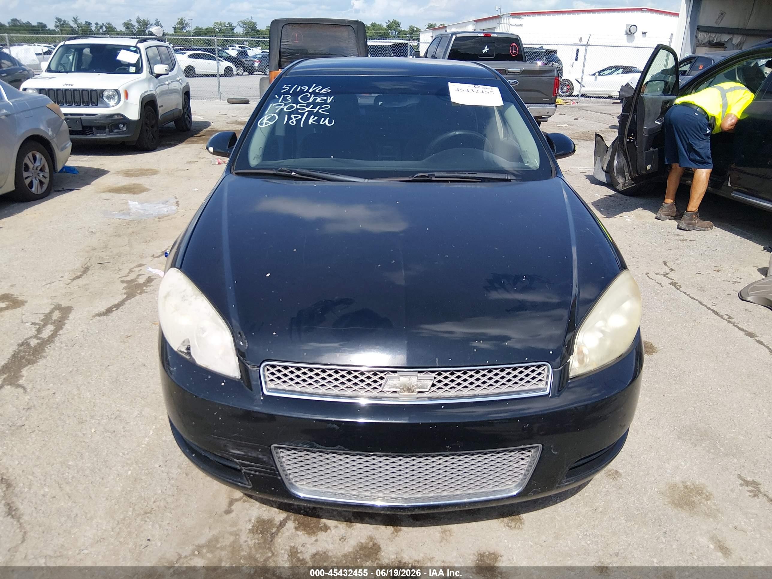 2013 Chevrolet Impala Lt Black vin: 2G1WB5E37D1170542