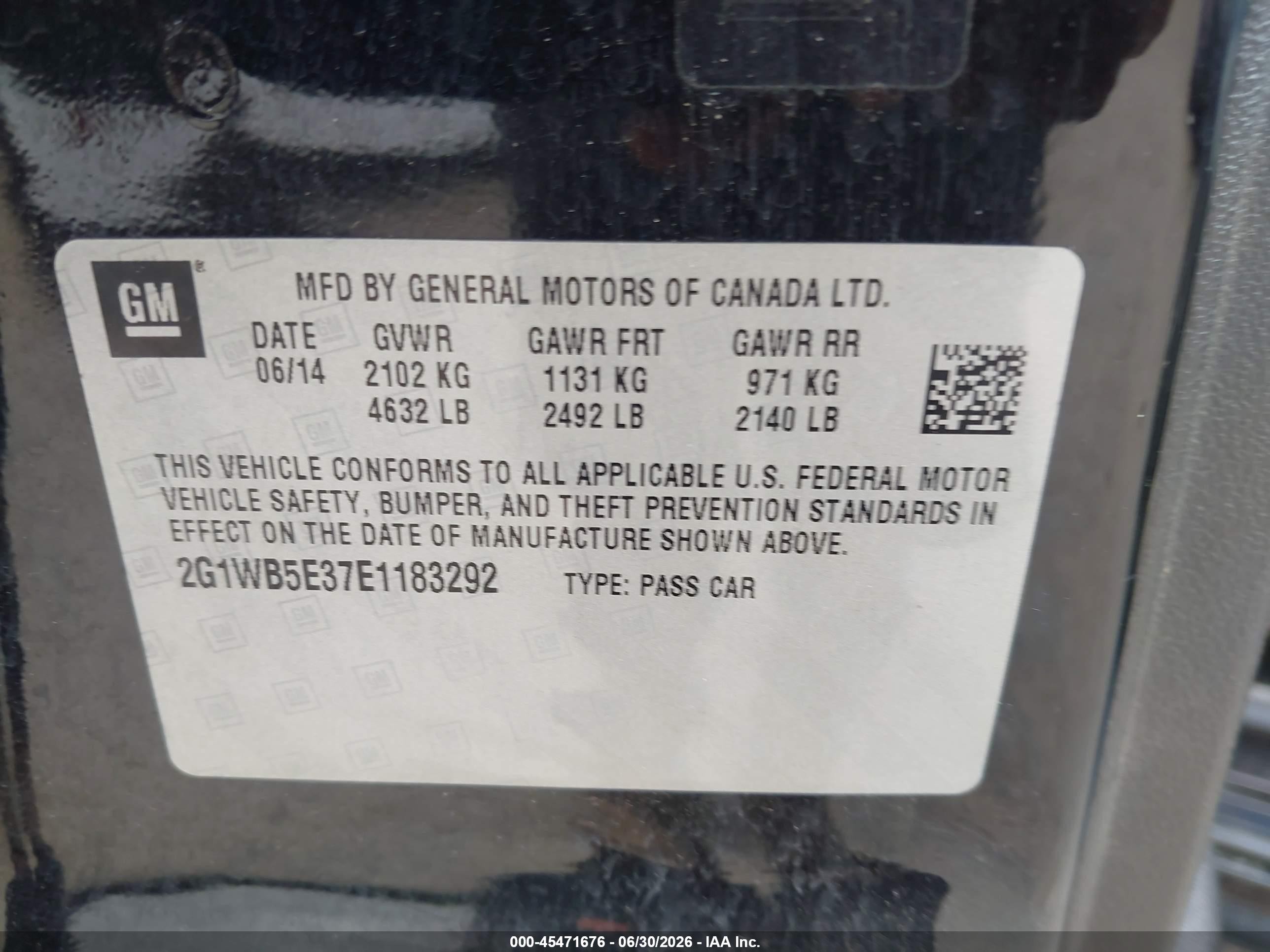 2014 Chevrolet Impala Limited Lt Черный vin: 2G1WB5E37E1183292