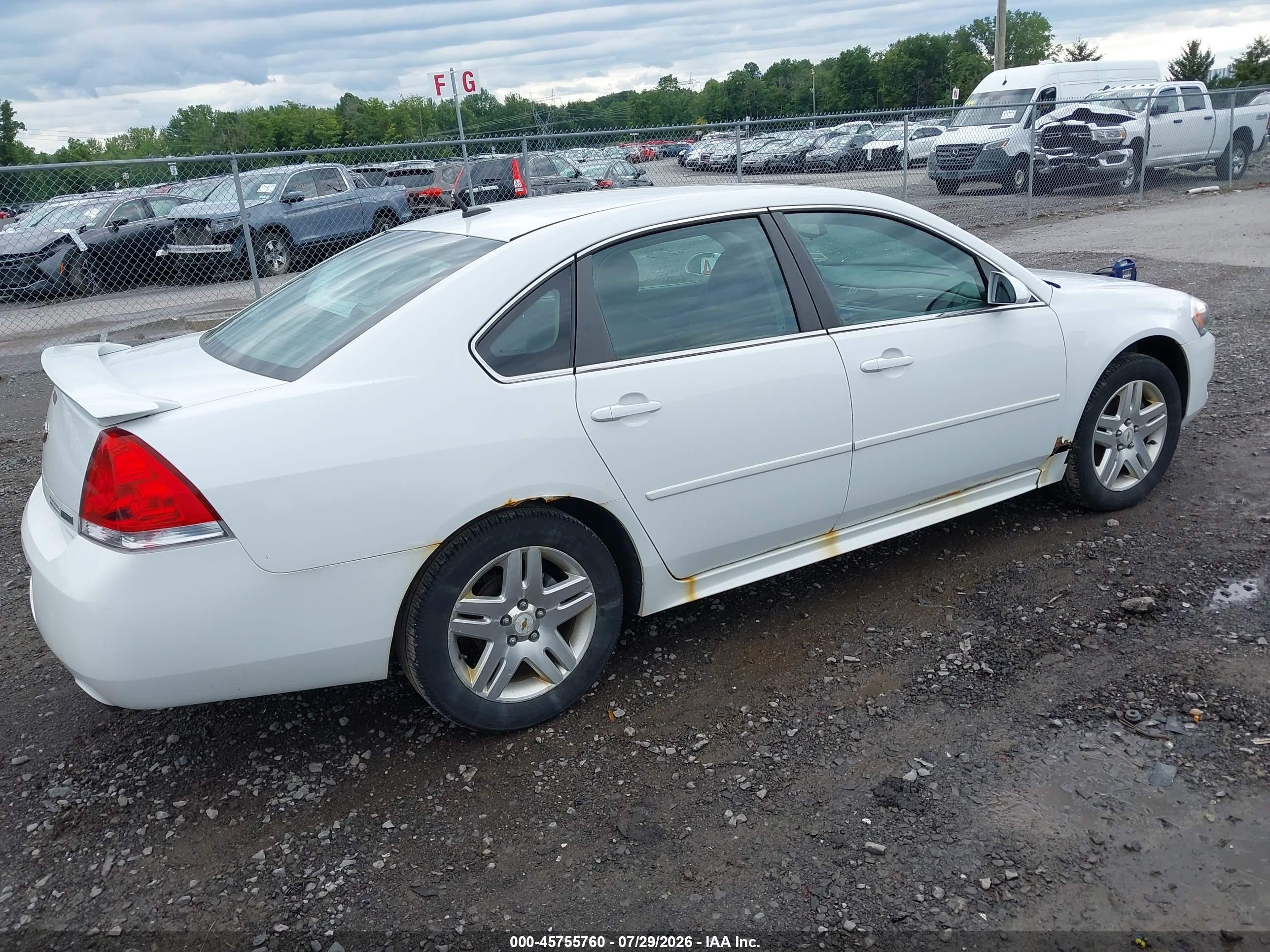 2012 Chevrolet Impala Lt White vin: 2G1WB5E38C1112499