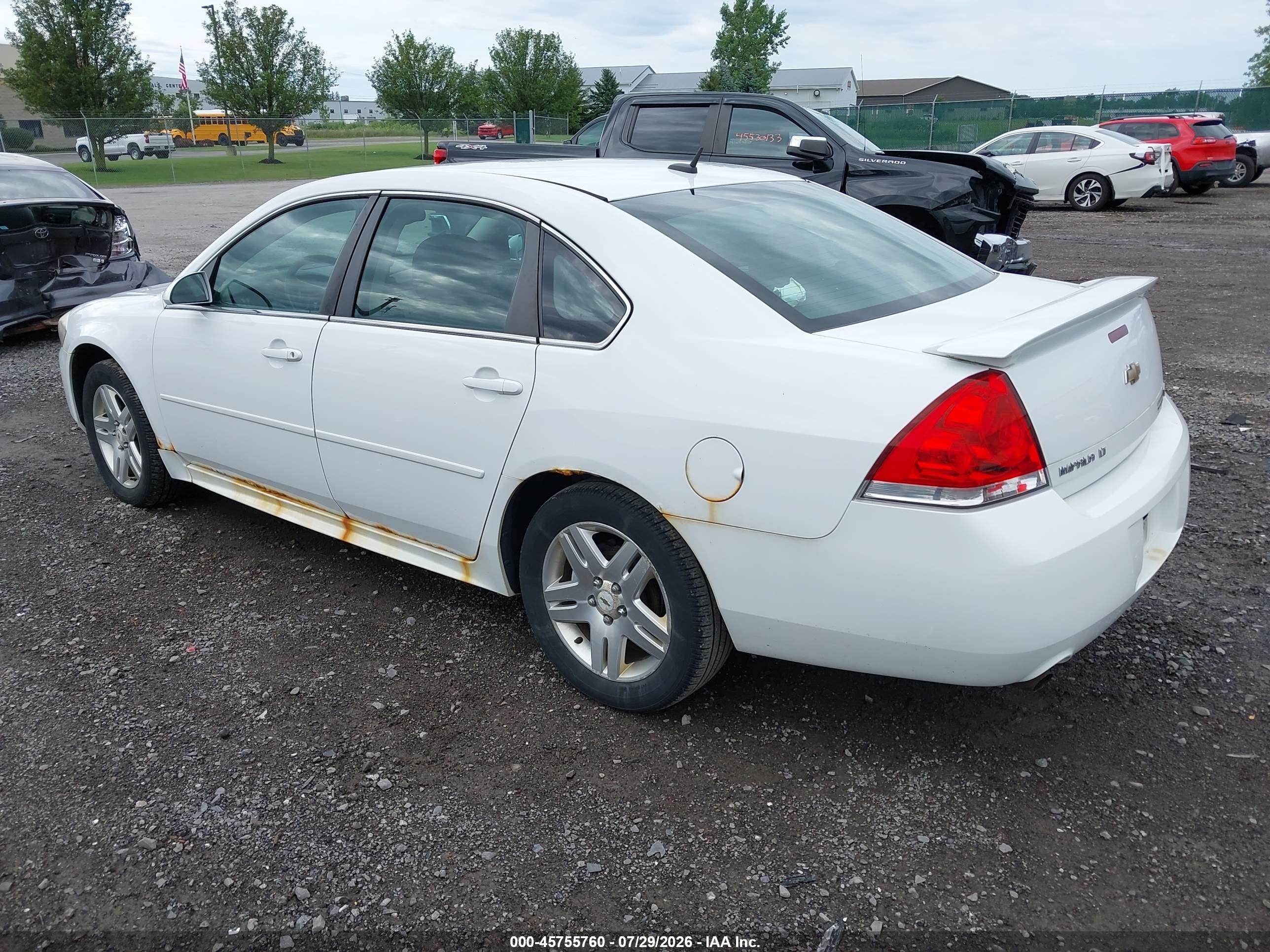 2012 Chevrolet Impala Lt White vin: 2G1WB5E38C1112499