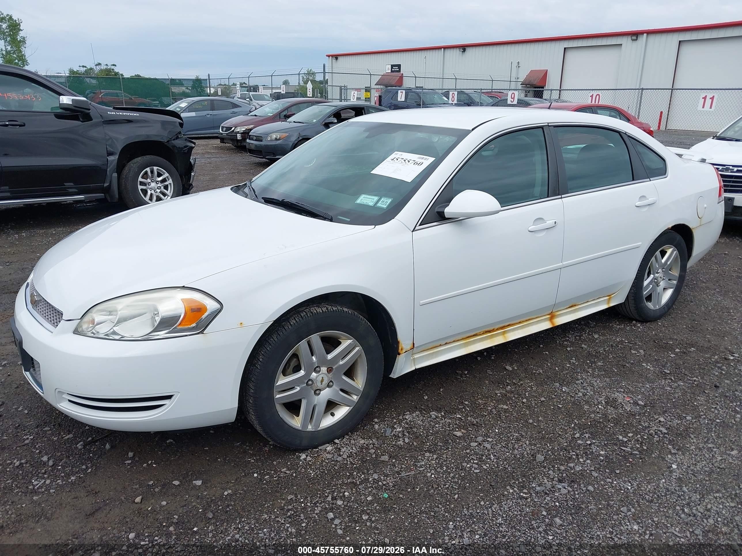 2012 Chevrolet Impala Lt White vin: 2G1WB5E38C1112499