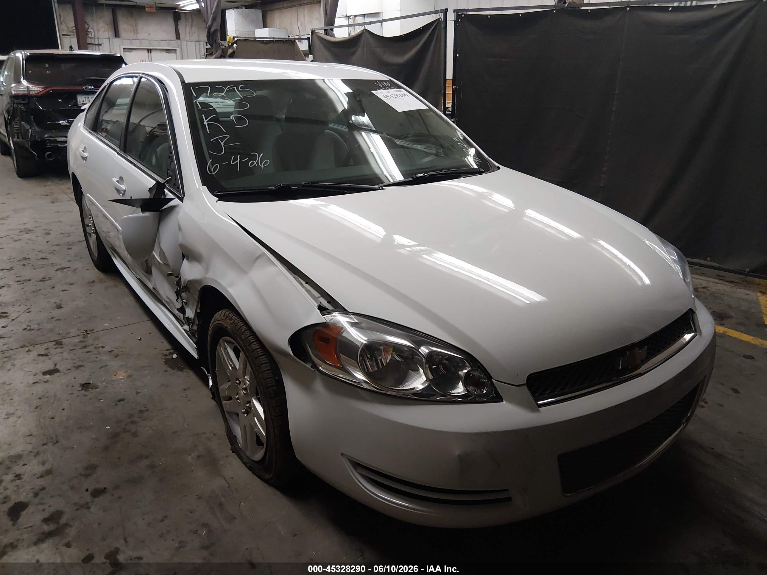 2013 Chevrolet Impala Lt White vin: 2G1WB5E38D1151532