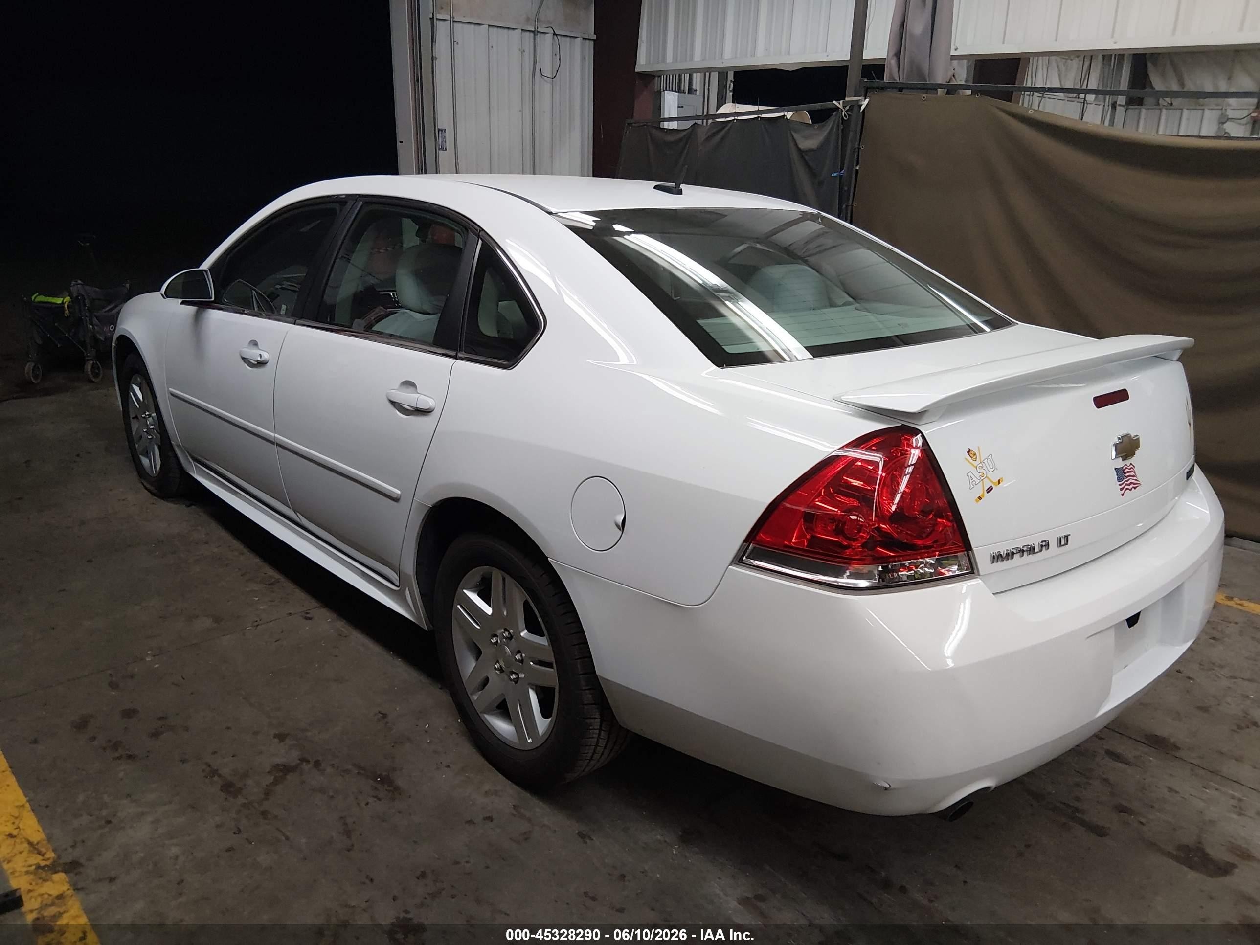 2013 Chevrolet Impala Lt White vin: 2G1WB5E38D1151532