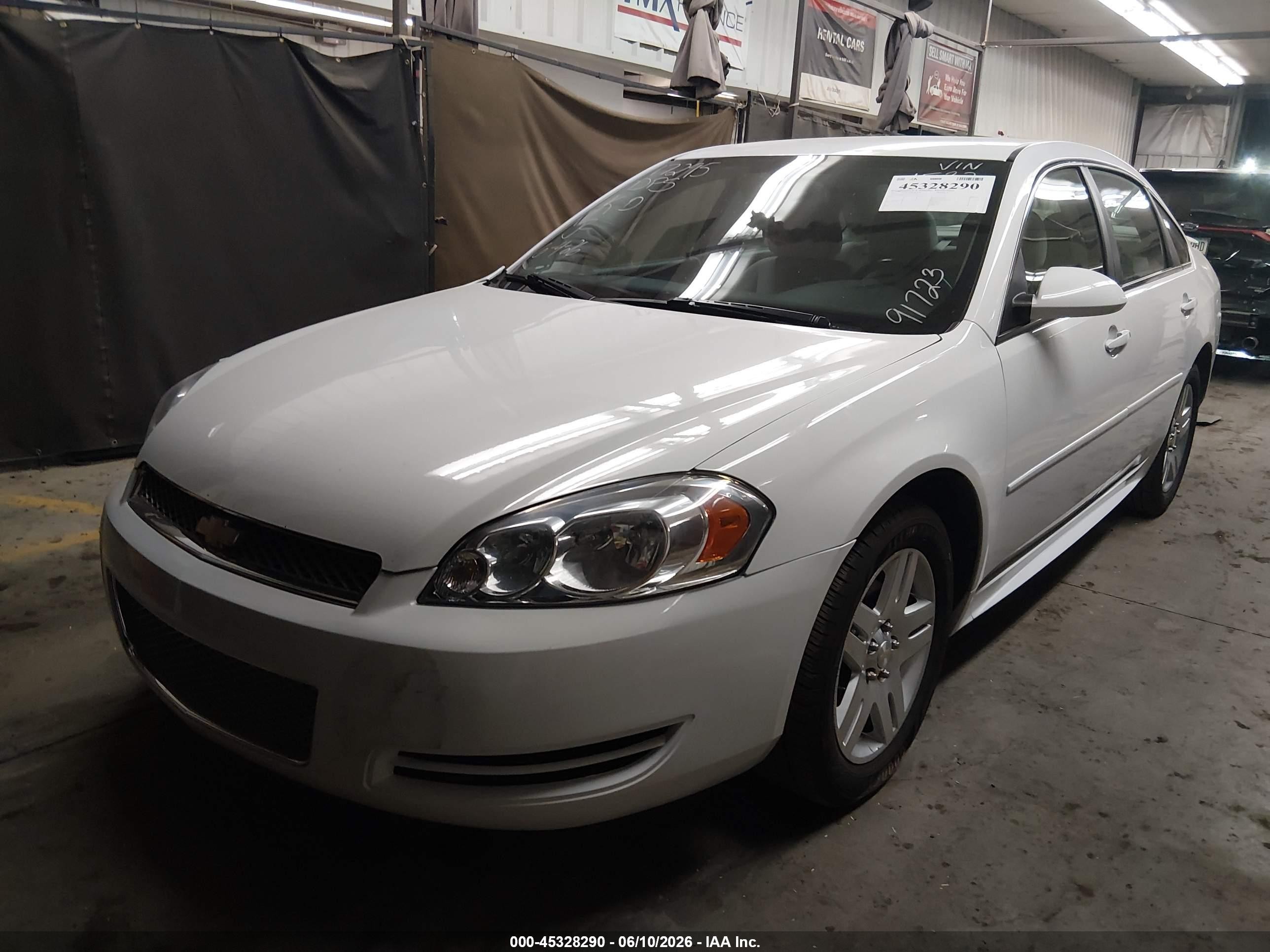 2013 Chevrolet Impala Lt White vin: 2G1WB5E38D1151532