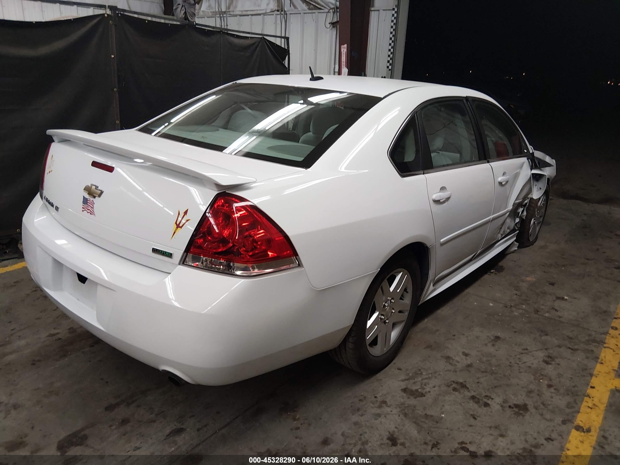 2013 Chevrolet Impala Lt White vin: 2G1WB5E38D1151532