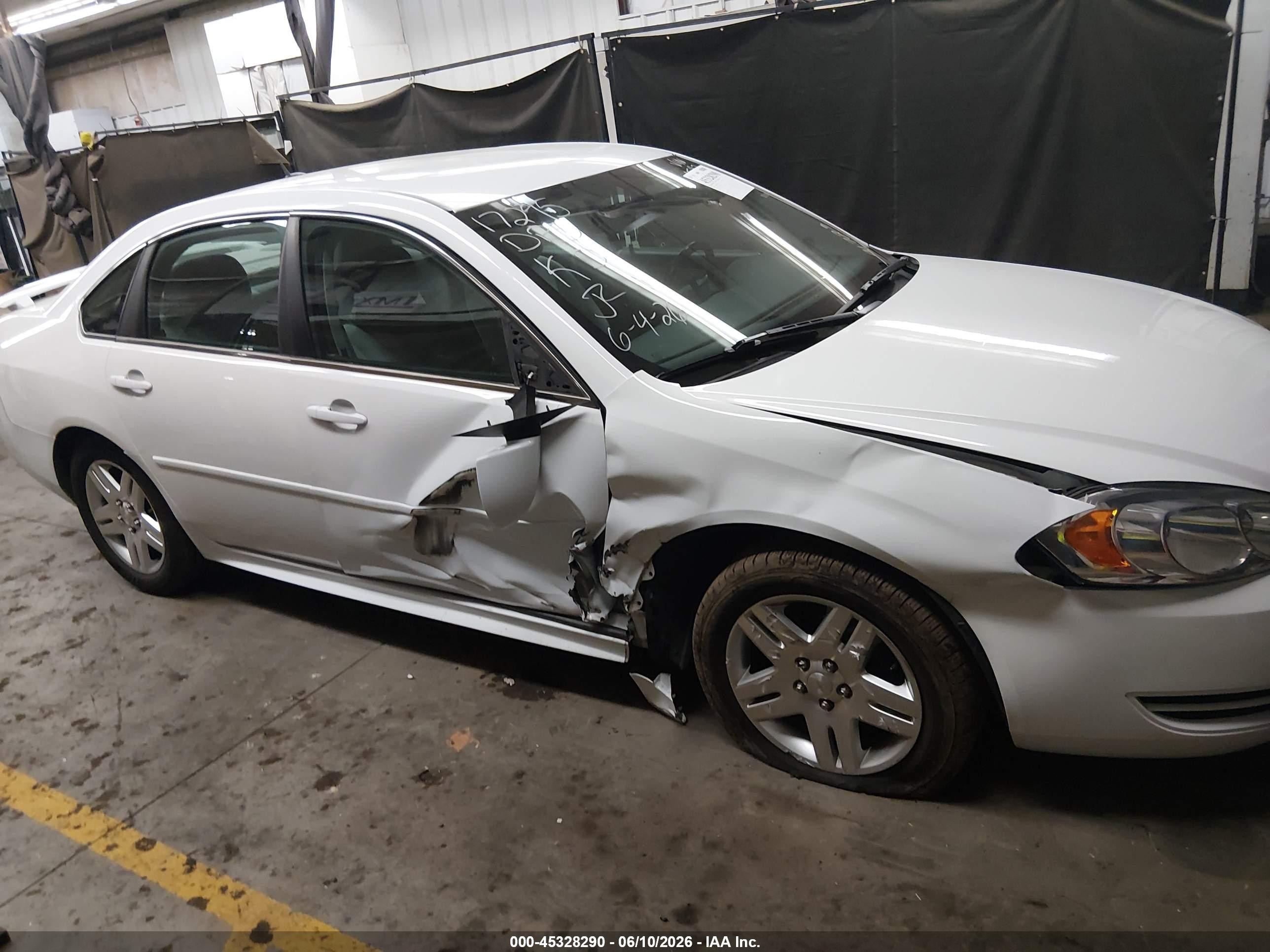 2013 Chevrolet Impala Lt White vin: 2G1WB5E38D1151532