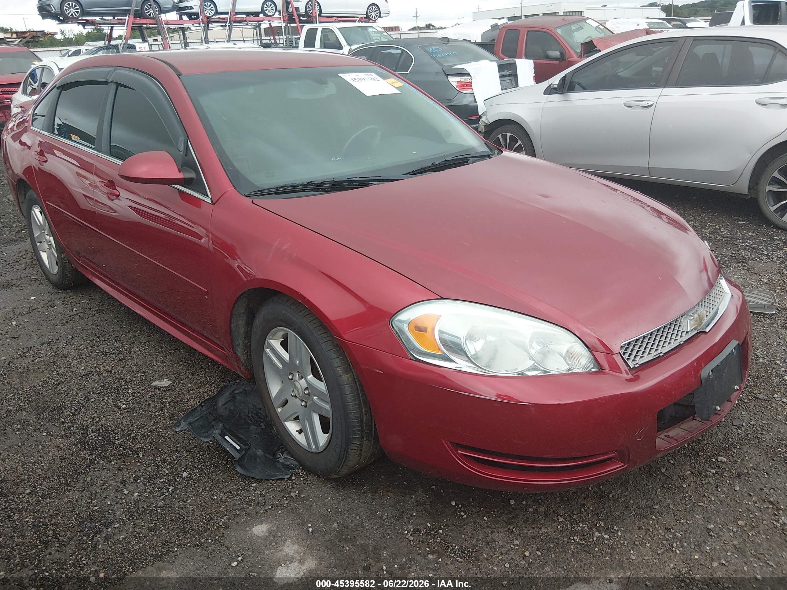 2013 Chevrolet Impala Lt Red vin: 2G1WB5E38D1161784