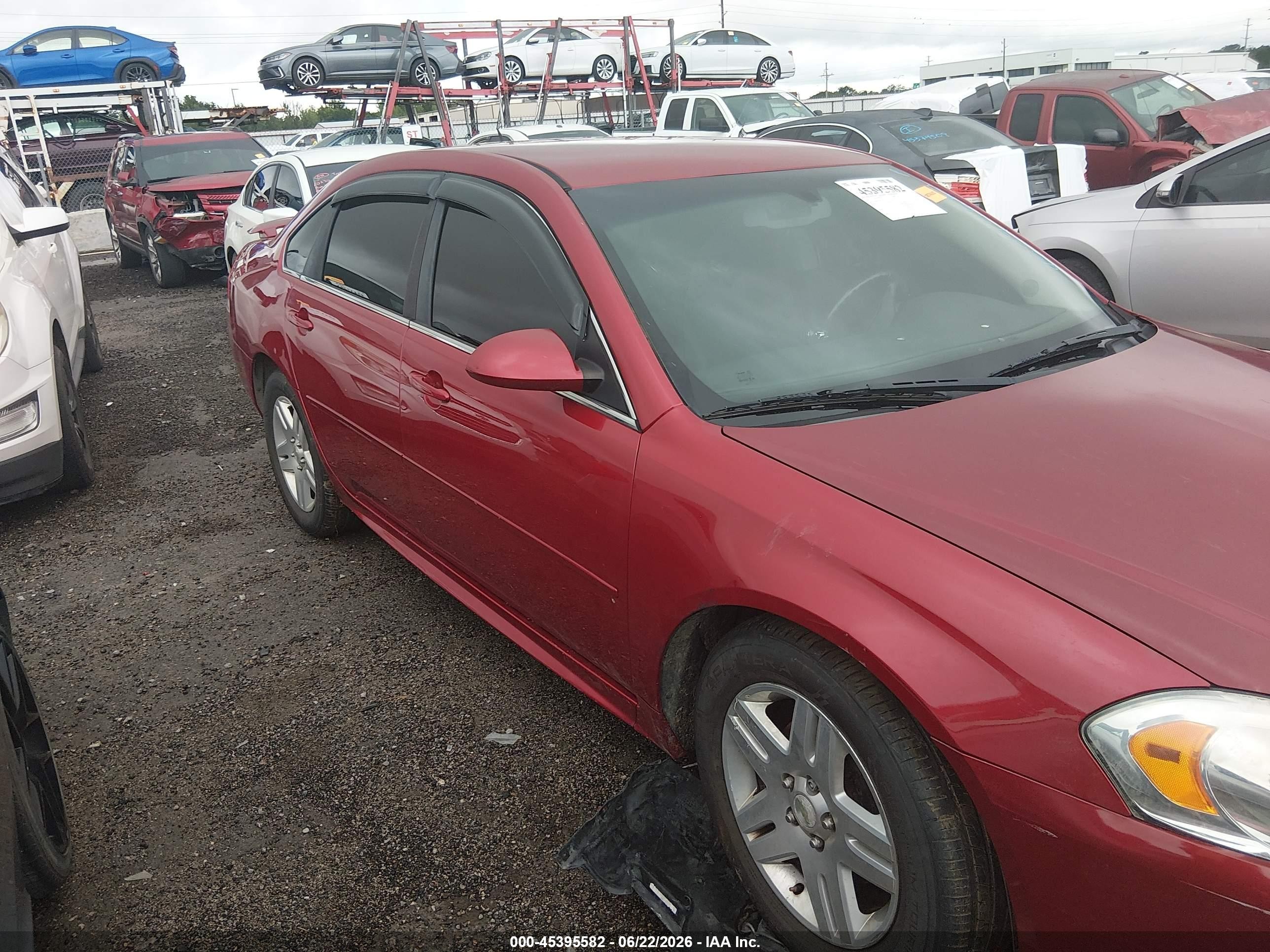2013 Chevrolet Impala Lt Red vin: 2G1WB5E38D1161784