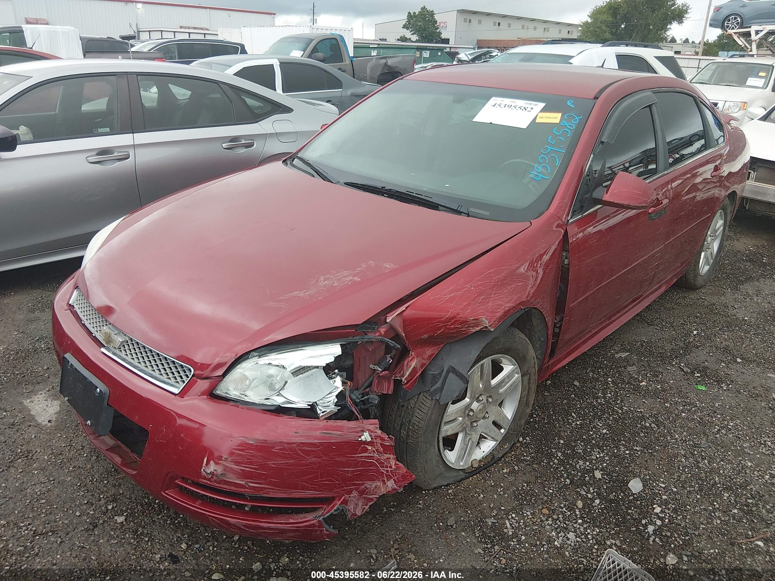 2013 Chevrolet Impala Lt Red vin: 2G1WB5E38D1161784