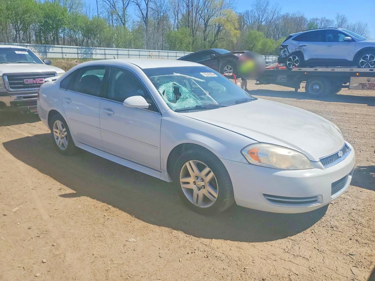 2013 Chevrolet Impala Lt White vin: 2G1WB5E38D1200230