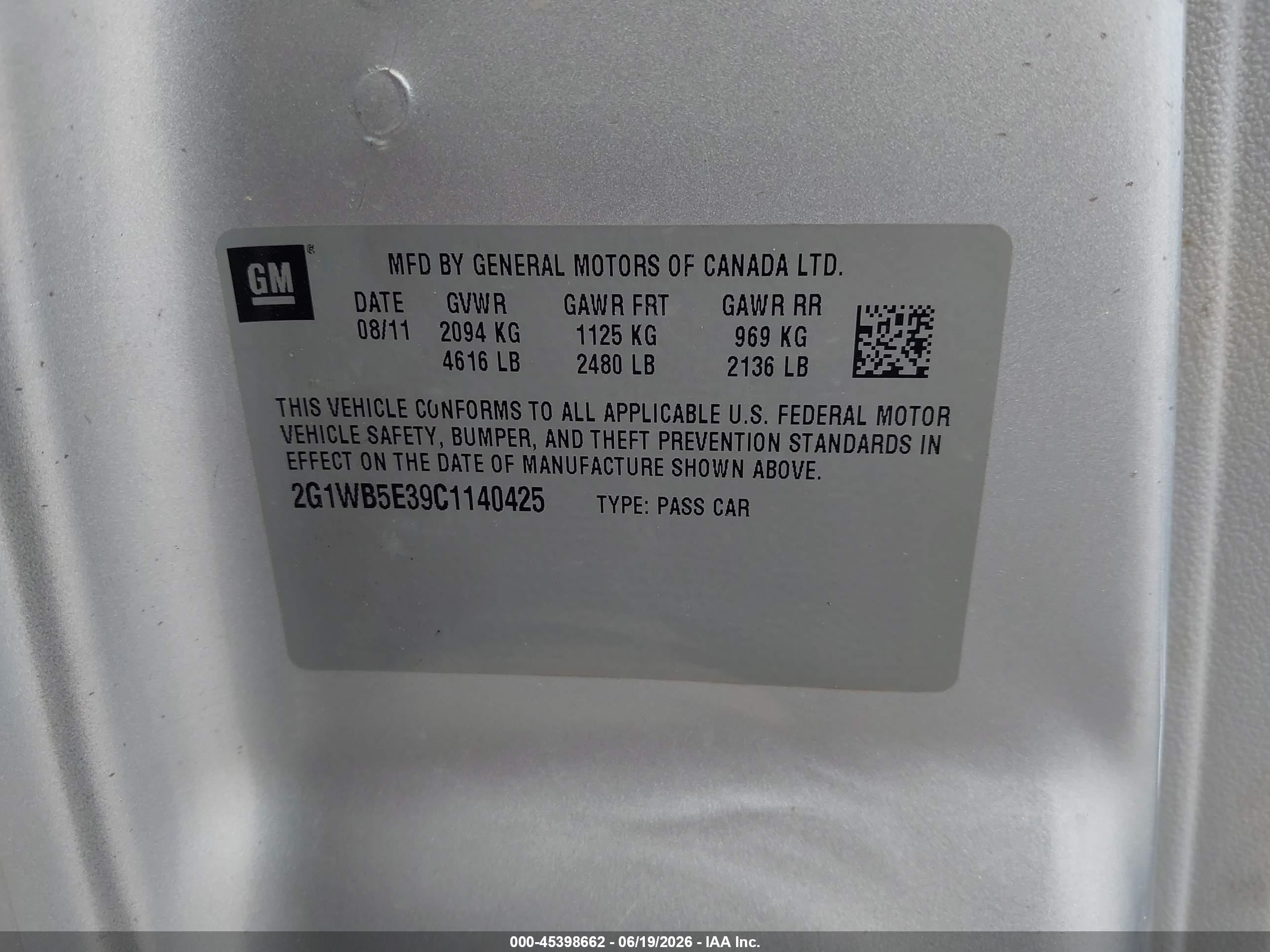 2012 Chevrolet Impala Lt Silver vin: 2G1WB5E39C1140425