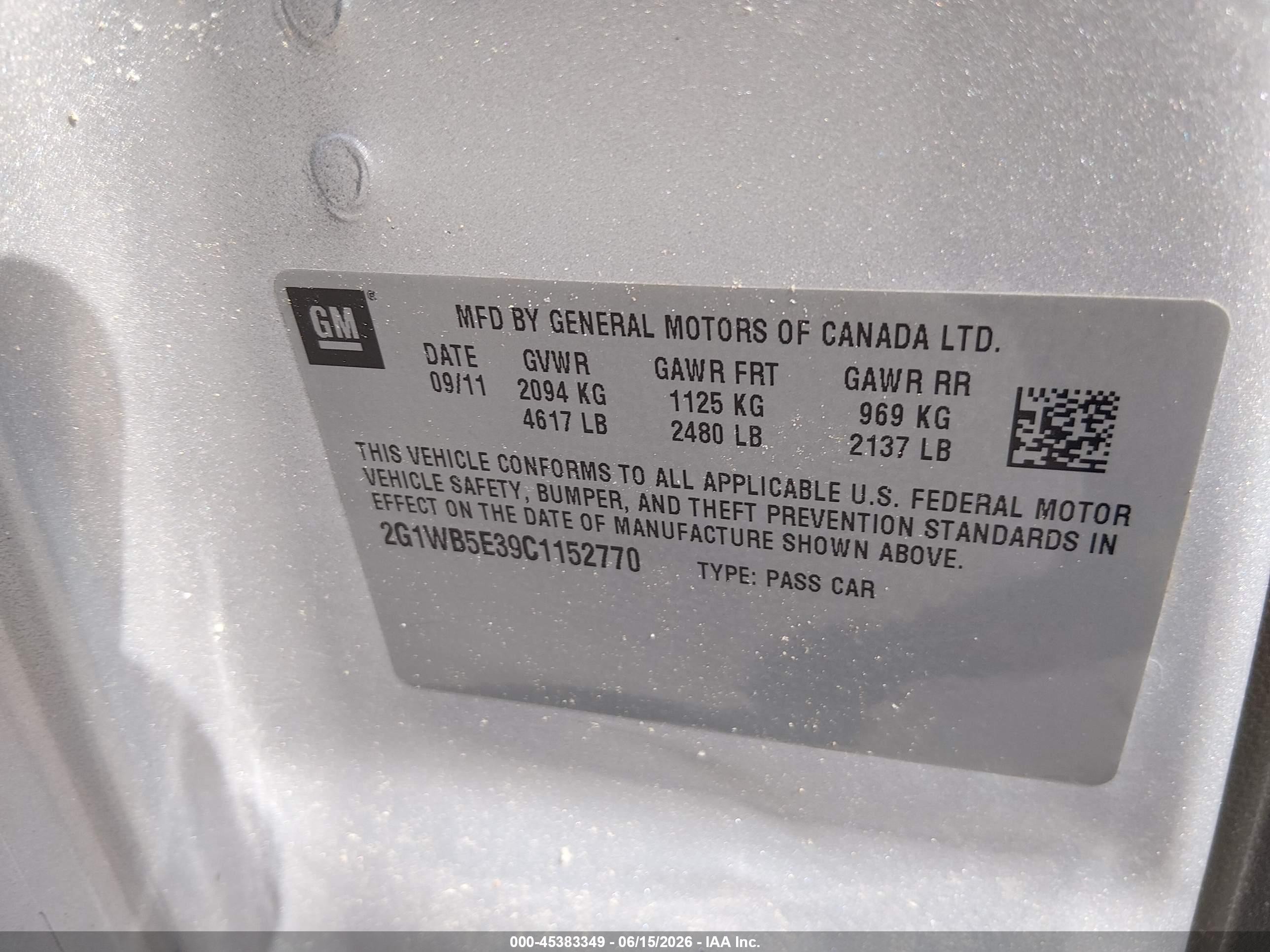 2012 Chevrolet Impala Lt Silver vin: 2G1WB5E39C1152770