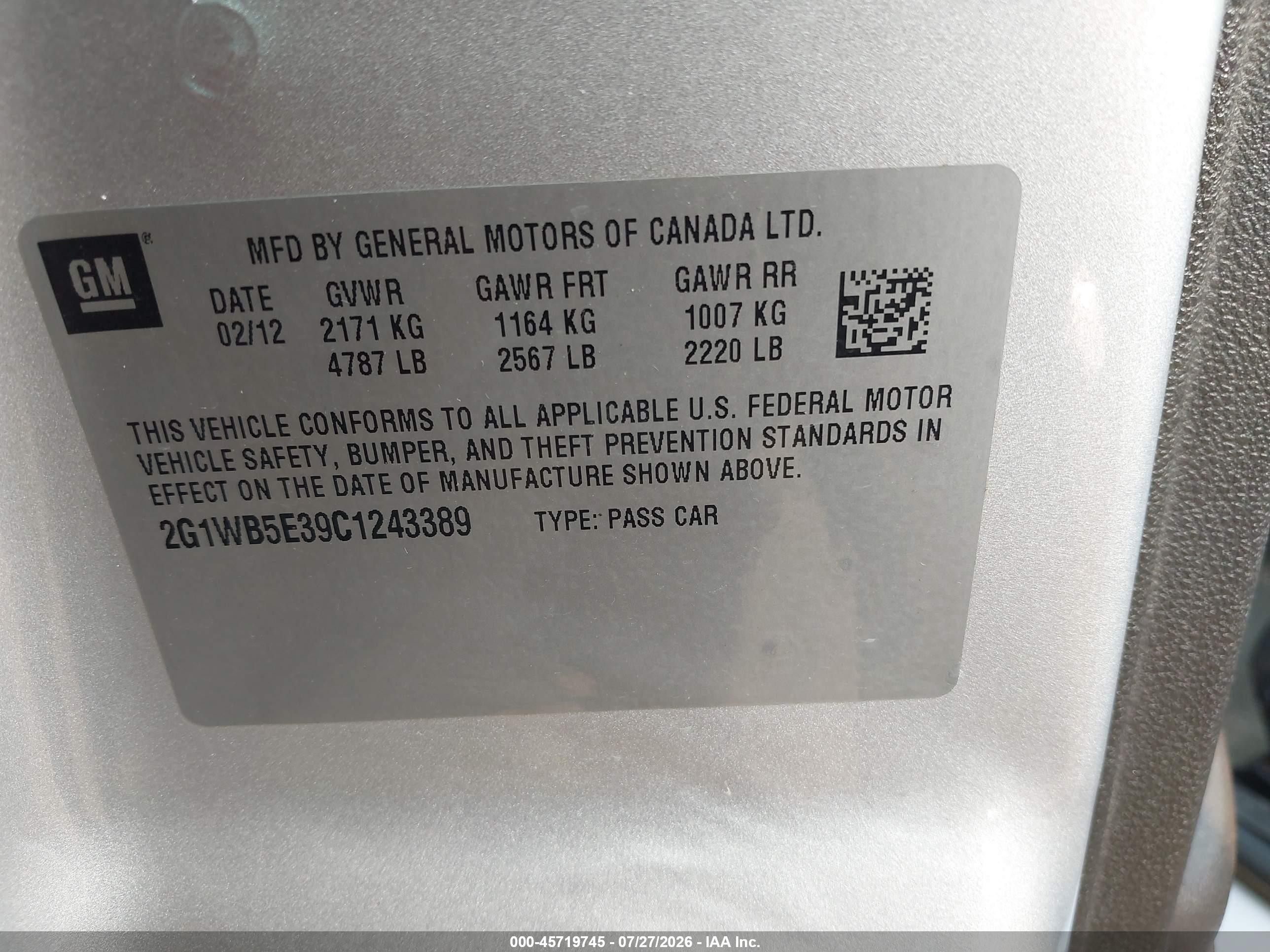 2012 Chevrolet Impala Lt Silver vin: 2G1WB5E39C1243389