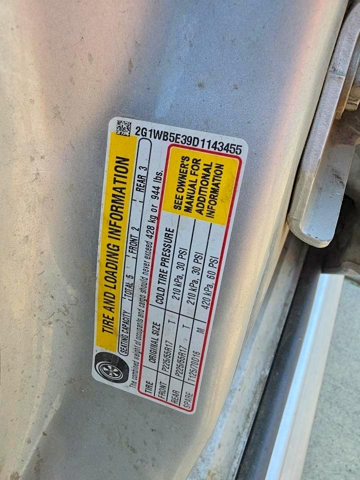 2013 Chevrolet Impala Lt Серебряный vin: 2G1WB5E39D1143455