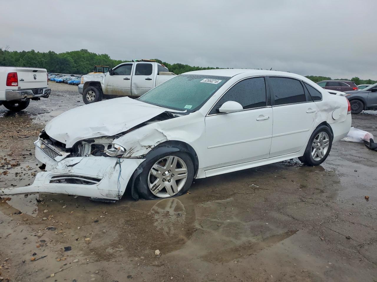 2013 Chevrolet Impala Lt White vin: 2G1WB5E3XD1201038