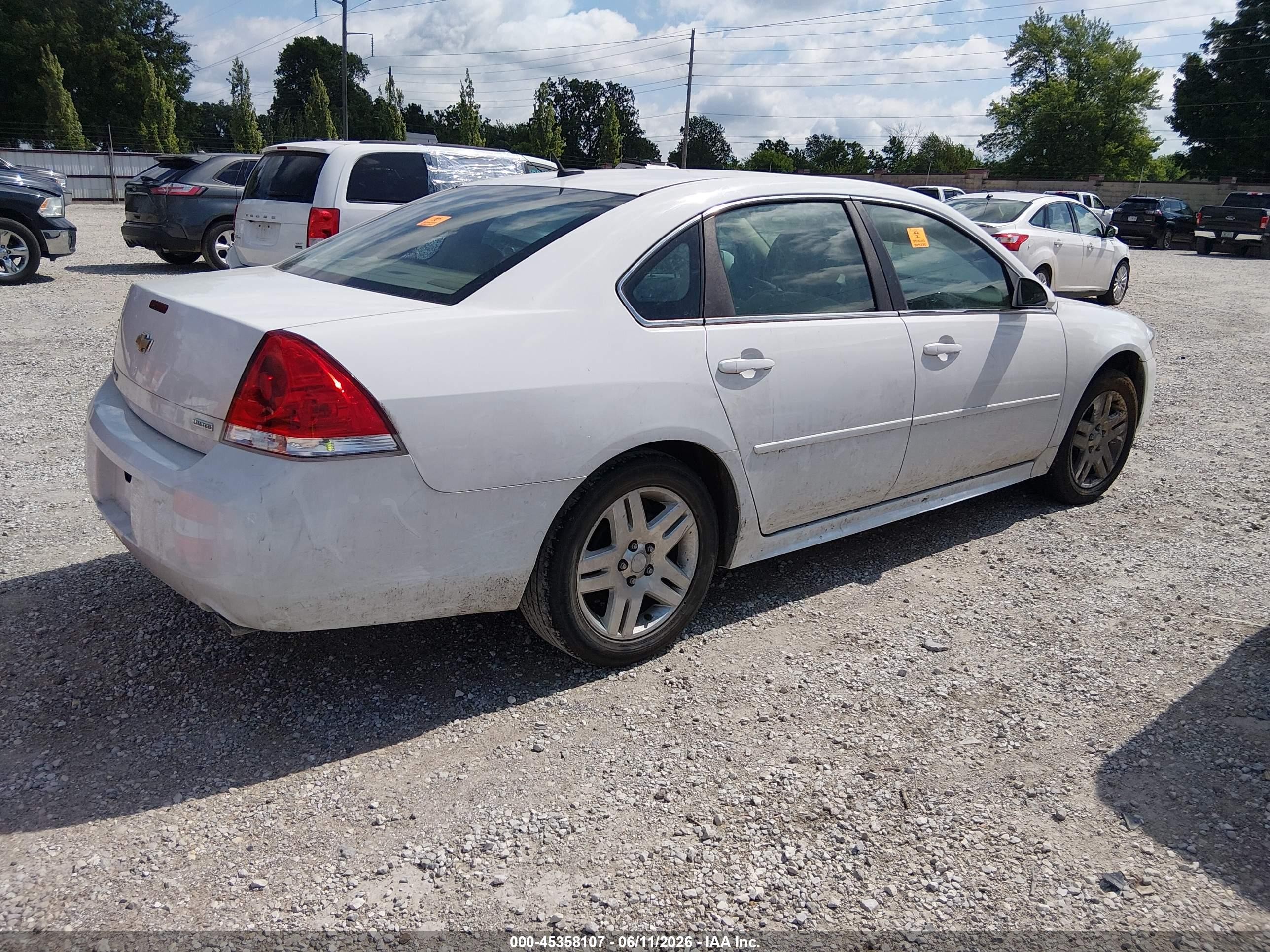 2015 Chevrolet Impala Limited Lt White vin: 2G1WB5E3XF1150045