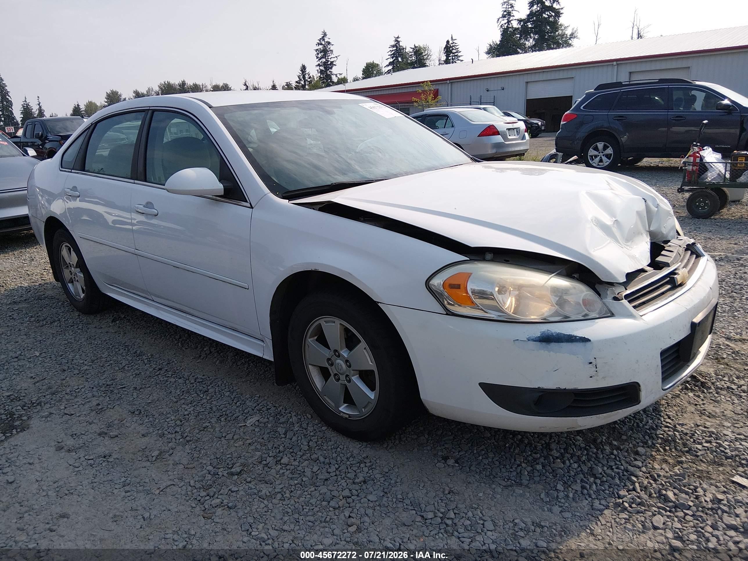 2010 Chevrolet Impala Lt White vin: 2G1WB5EK0A1259551
