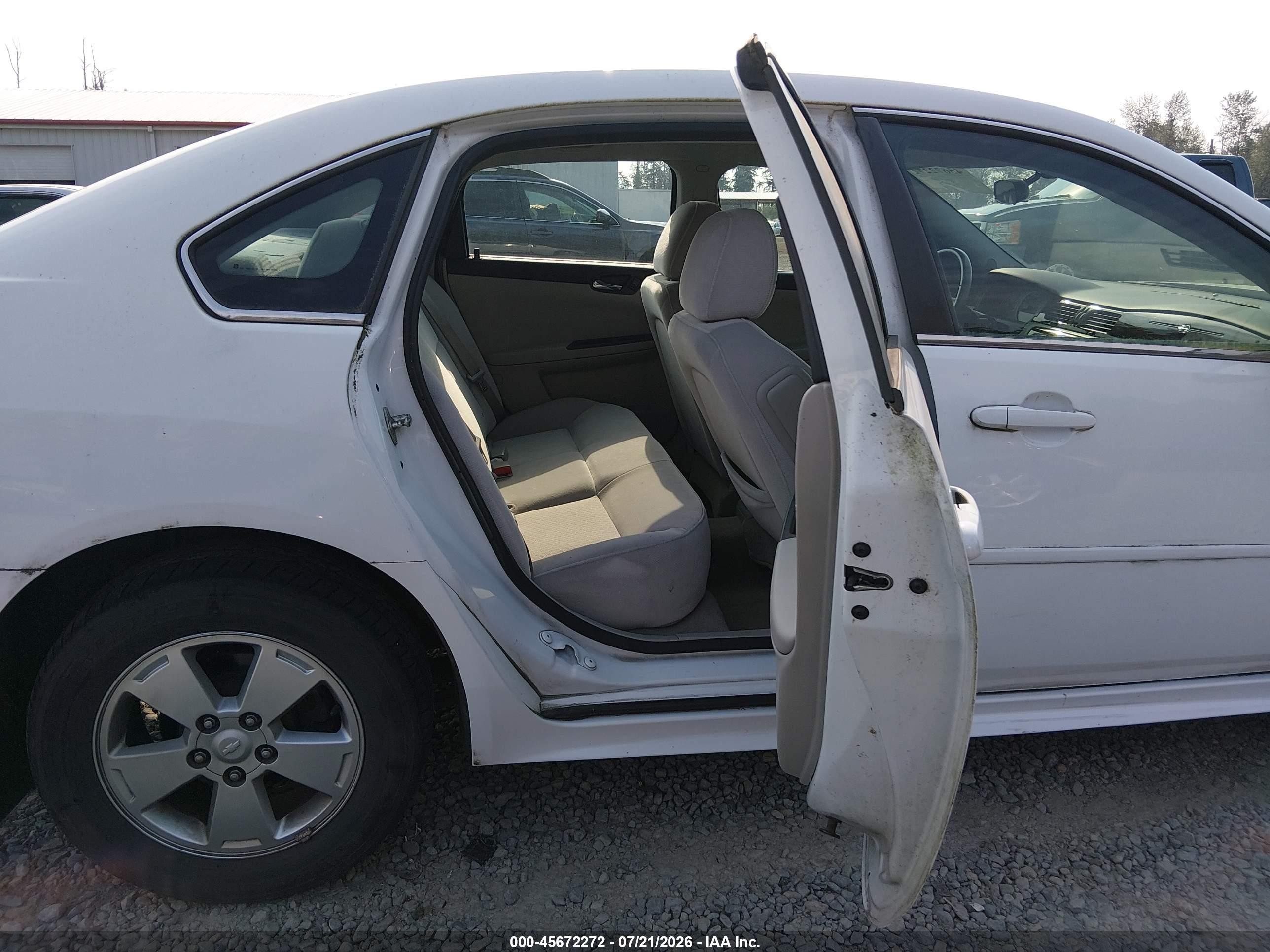 2010 Chevrolet Impala Lt White vin: 2G1WB5EK0A1259551