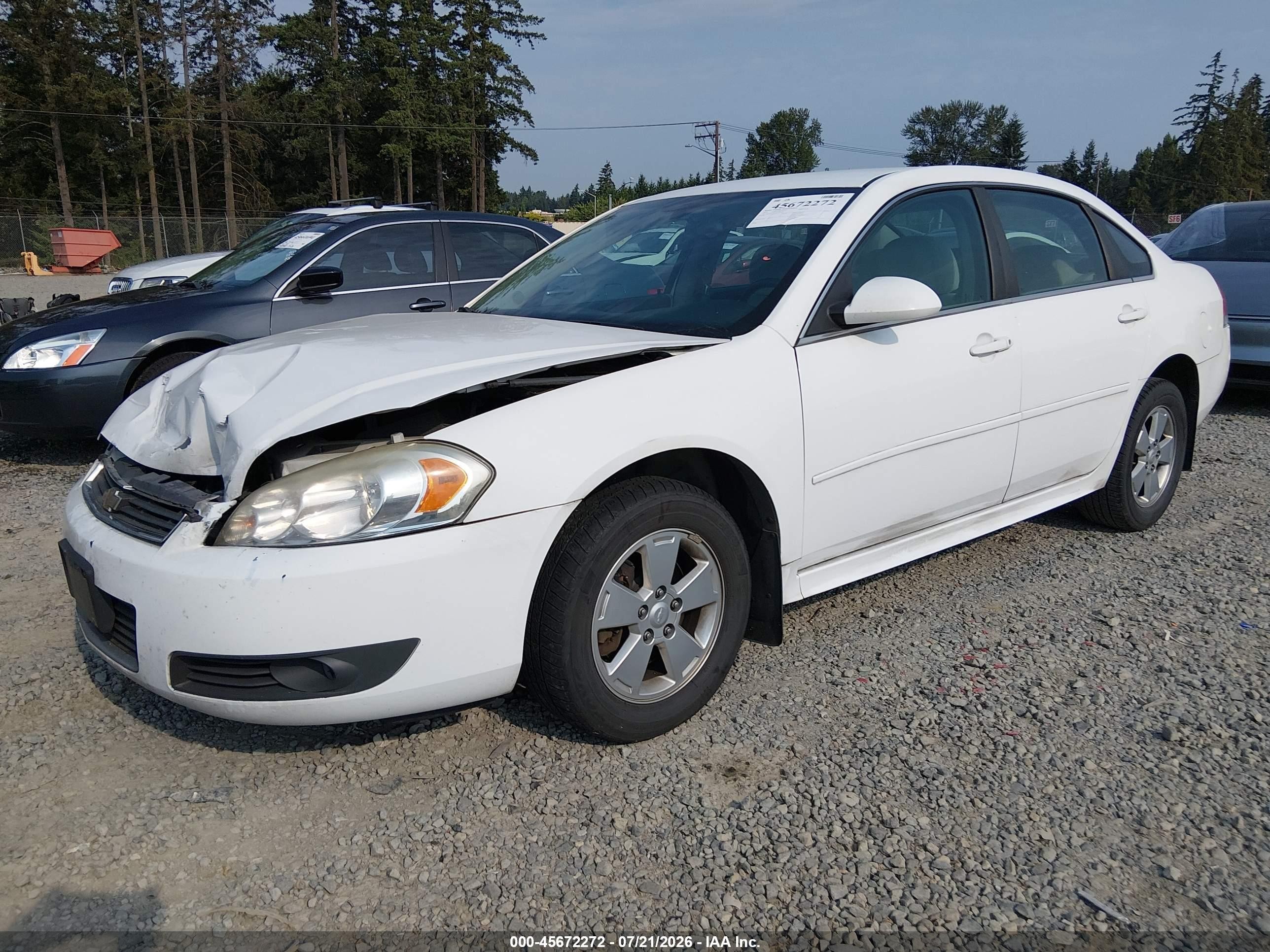 2010 Chevrolet Impala Lt White vin: 2G1WB5EK0A1259551