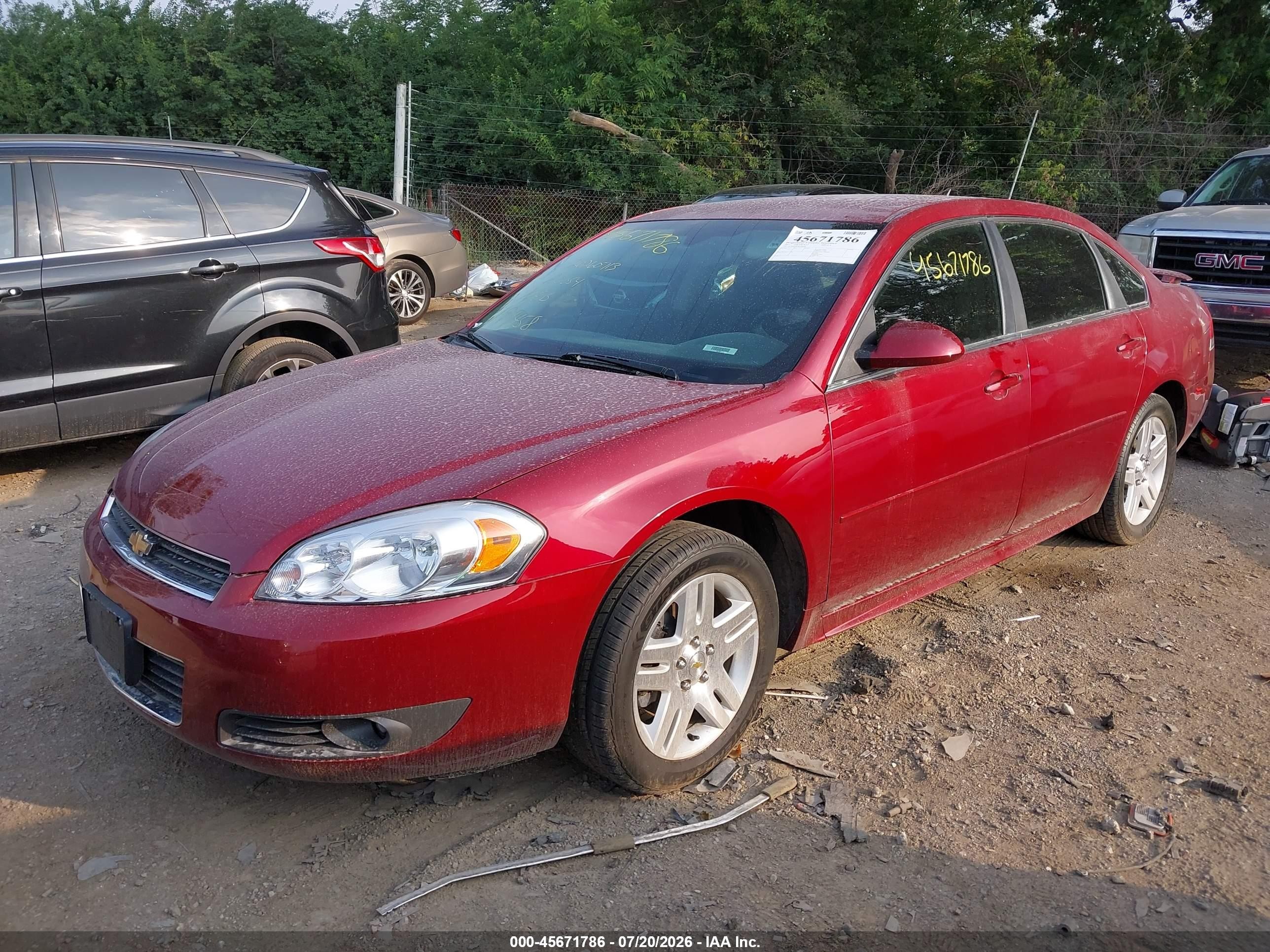 2011 Chevrolet Impala Lt Red vin: 2G1WB5EK0B1194458