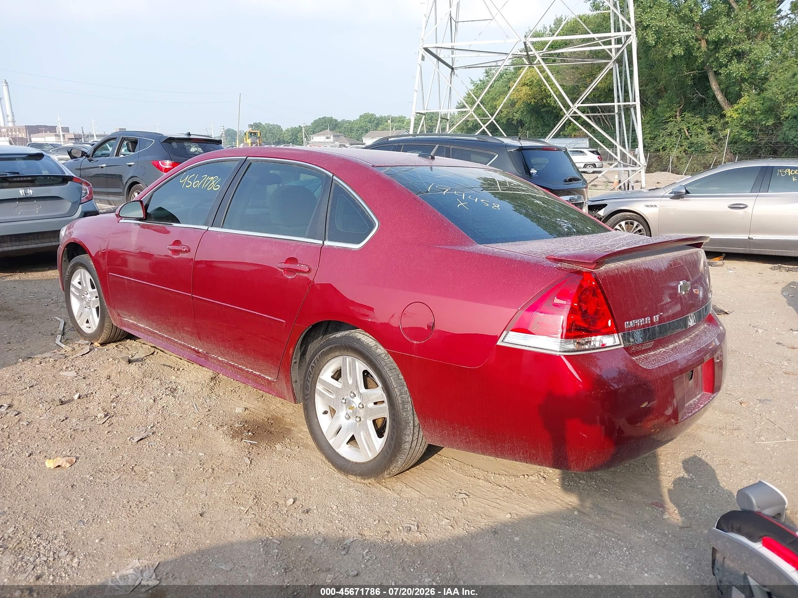 2011 Chevrolet Impala Lt Red vin: 2G1WB5EK0B1194458