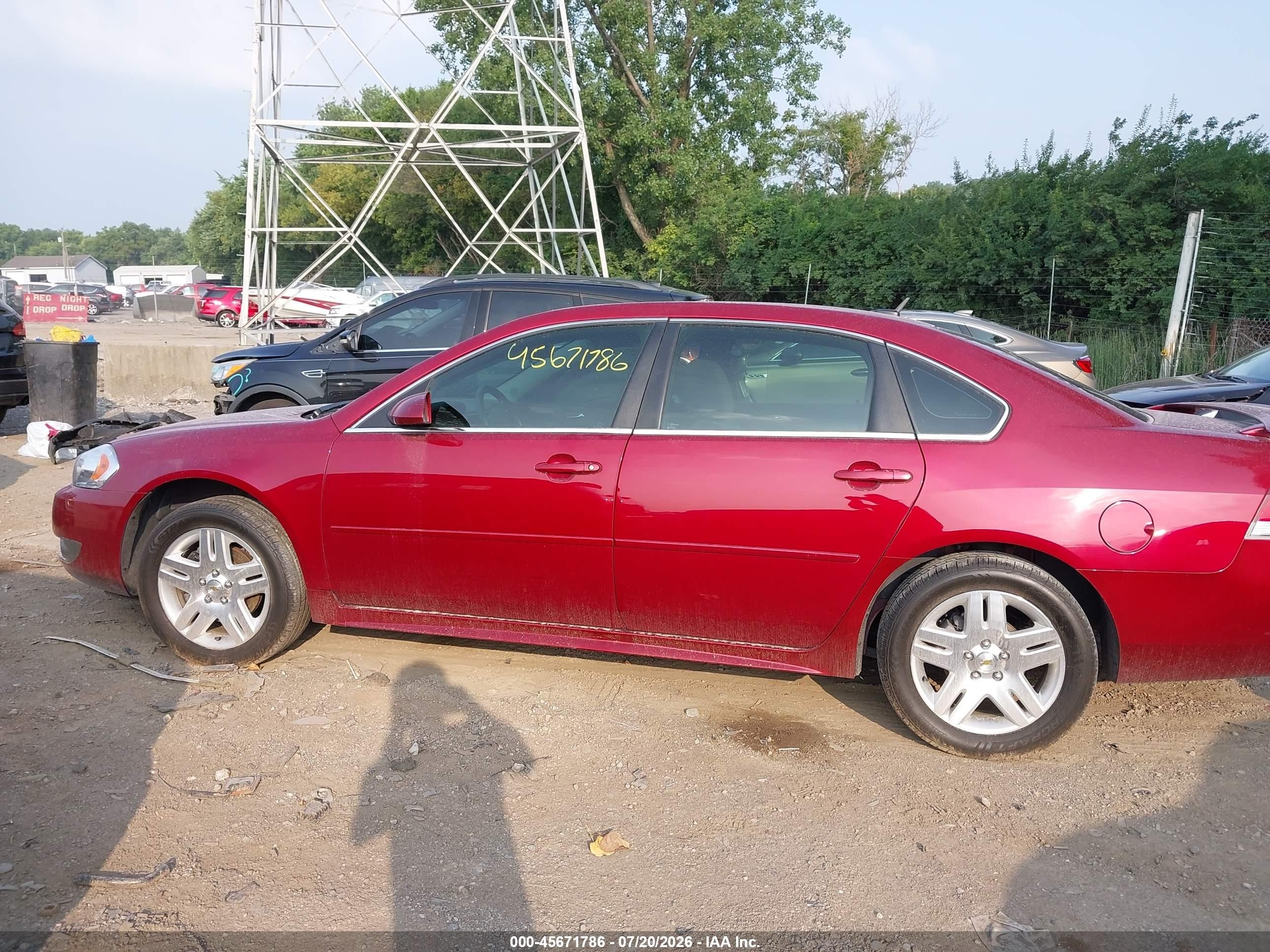2011 Chevrolet Impala Lt Red vin: 2G1WB5EK0B1194458