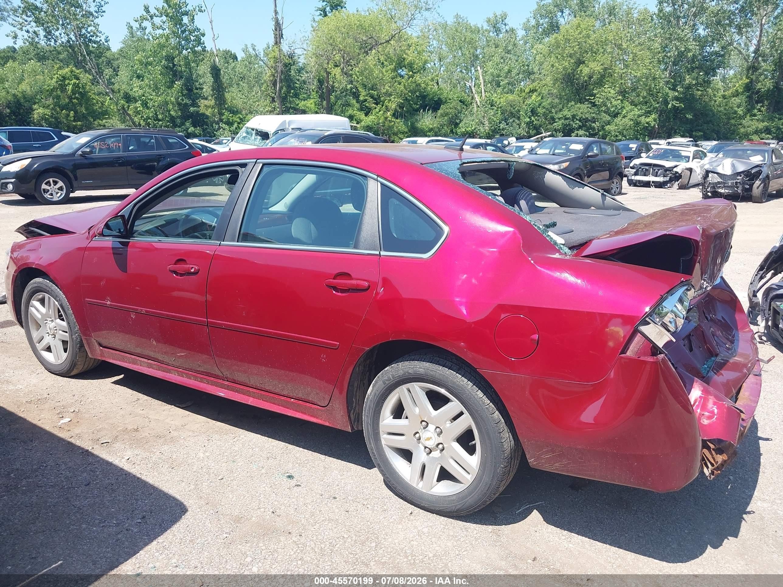 2011 Chevrolet Impala Lt Red vin: 2G1WB5EK0B1275654
