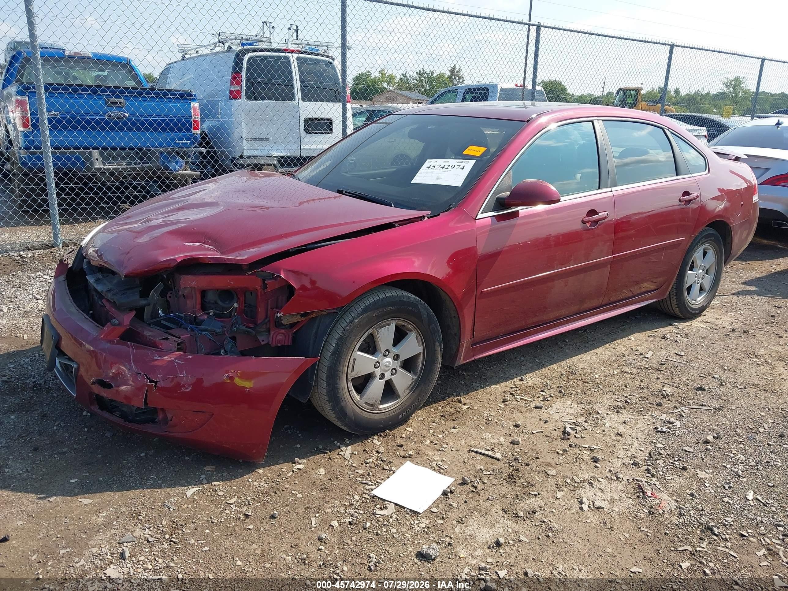 2010 Chevrolet Impala Lt Red vin: 2G1WB5EK1A1142741